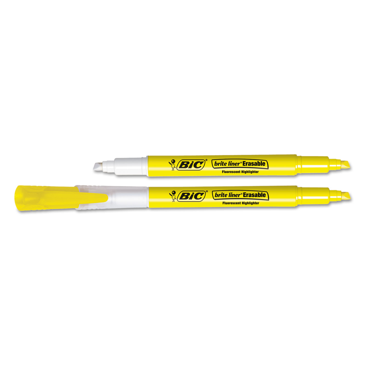 Brite Liner Erasable Highlighter, Chisel Tip, Fluorescent Yellow, 3/Pack