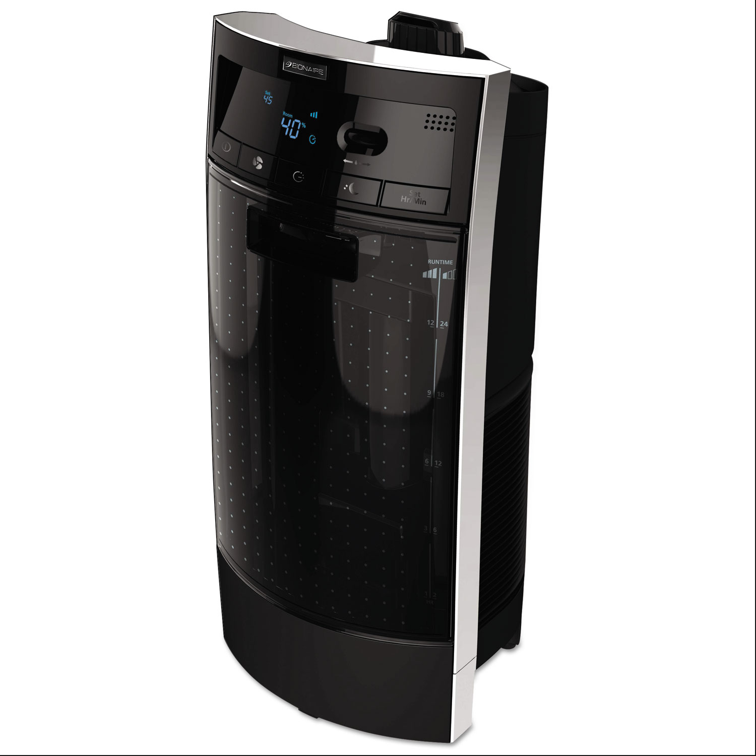 Digital Ultrasonic Tower Humidifier, 3 Gal Output, 10w x 10 1/4d x 22h, Black