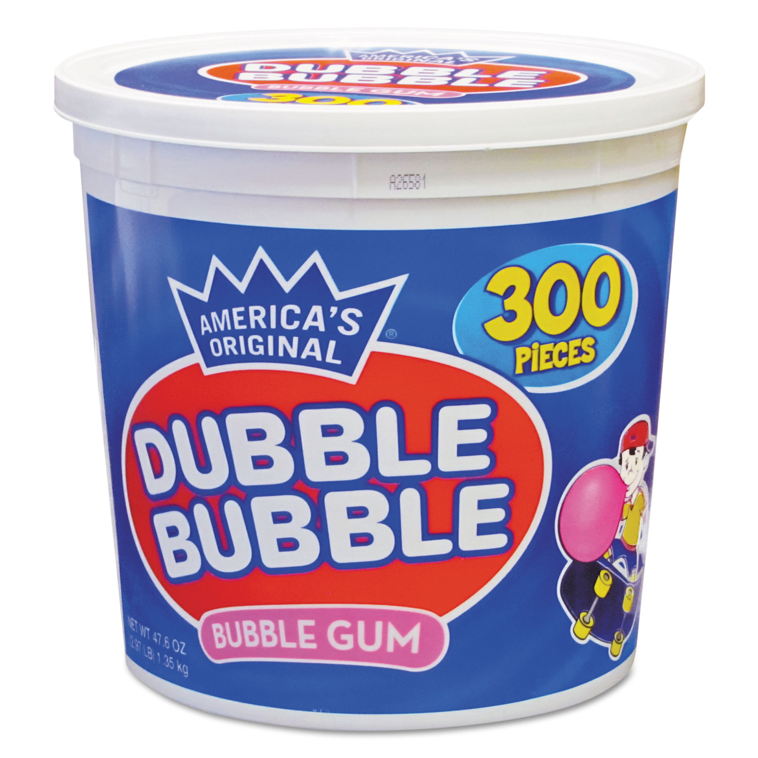  Dubble Bubble CVT16403 Bubble Gum, Original Pink, 300/Tub (TOO16403) 