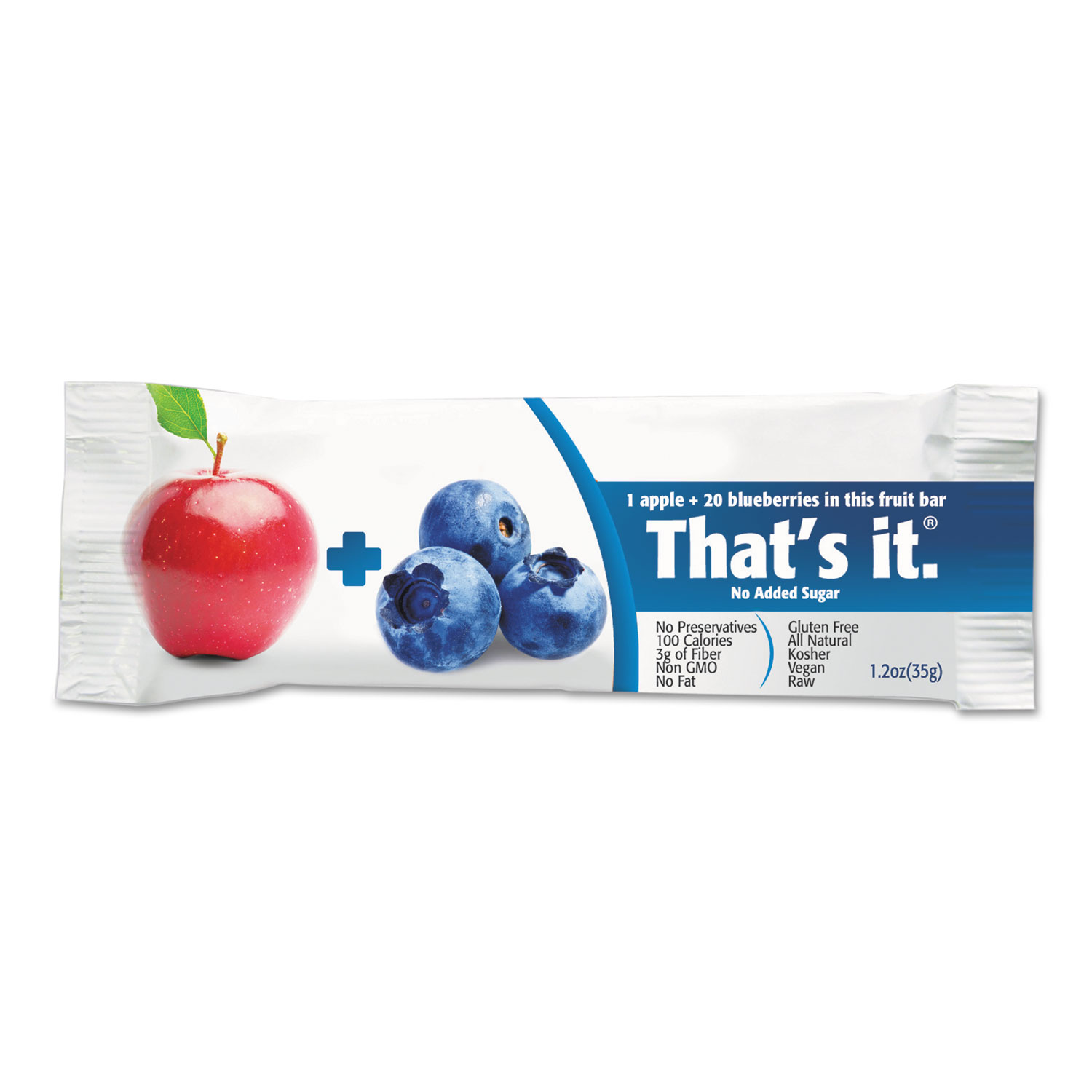 Nutrition Bar, Apple & Blueberry, 1.2 oz Bar, 12/Box