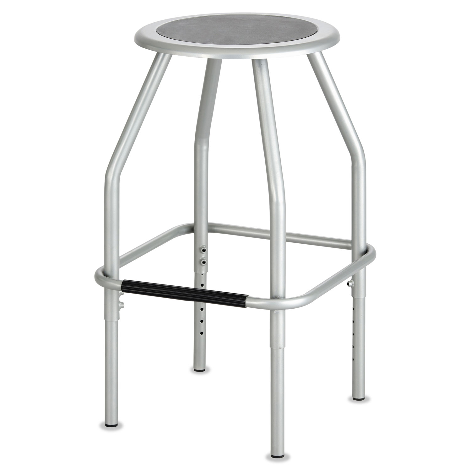  Safco 6666SL Diesel Industrial Stool with Stationary Seat, 30 Seat Height, Supports up to 250 lbs., Silver Seat/Silver Back, Silver Base (SAF6666SL) 