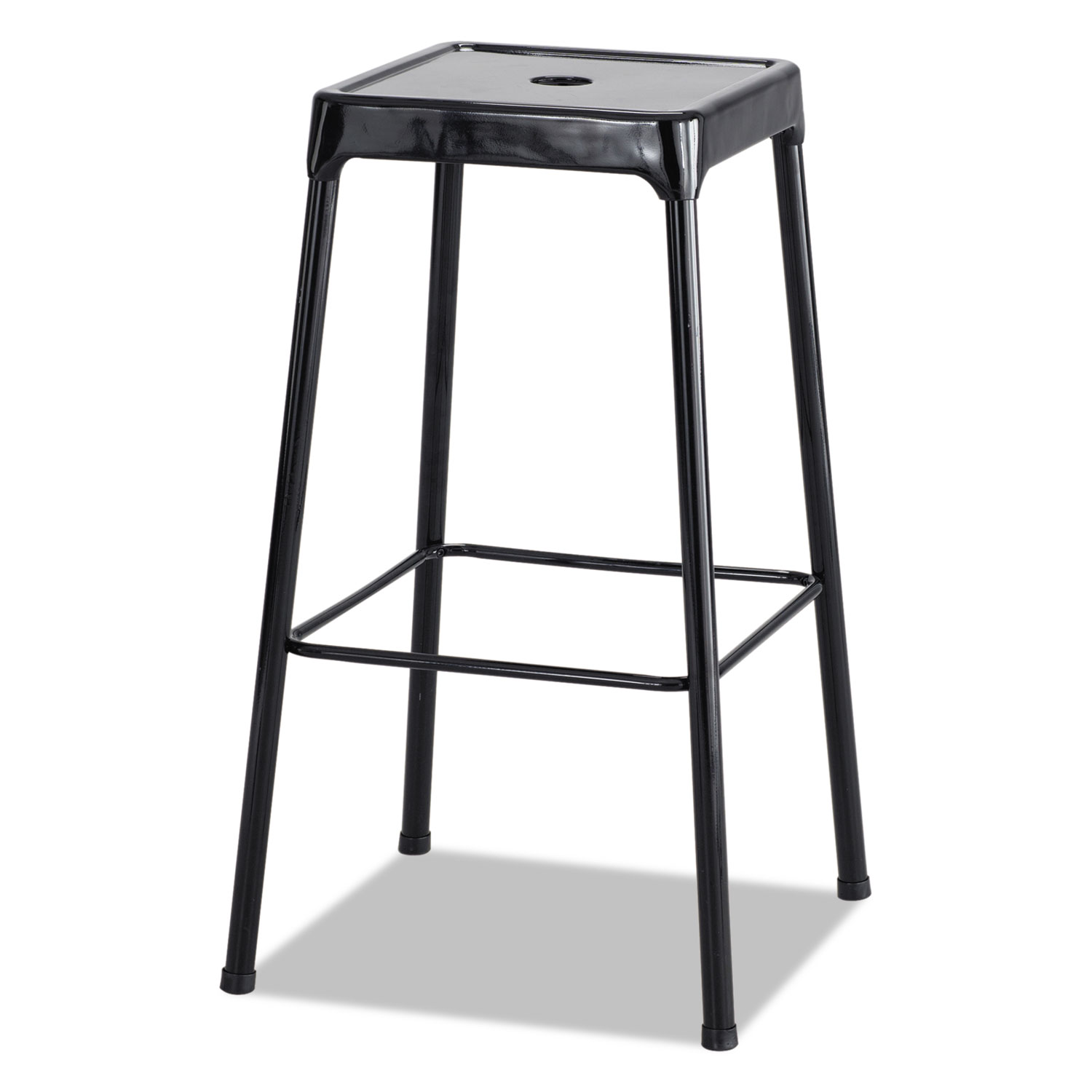  Safco 6606BL Bar-Height Steel Stool, 29 Seat Height, Supports up to 250 lbs., Black Seat/Black Back, Black Base (SAF6606BL) 