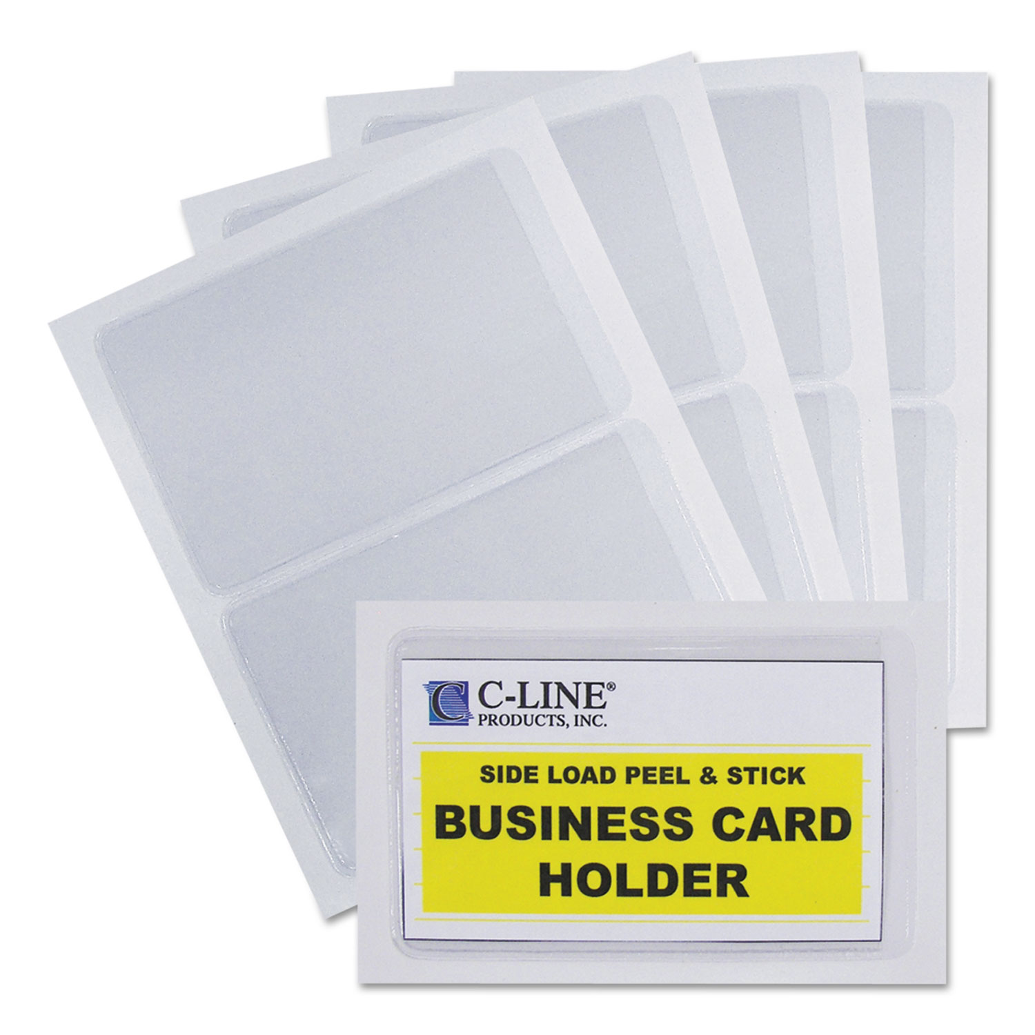 2 x 3.5 Clear Adhesive Business Card Holder Pocket Sleeves - ProSimpli