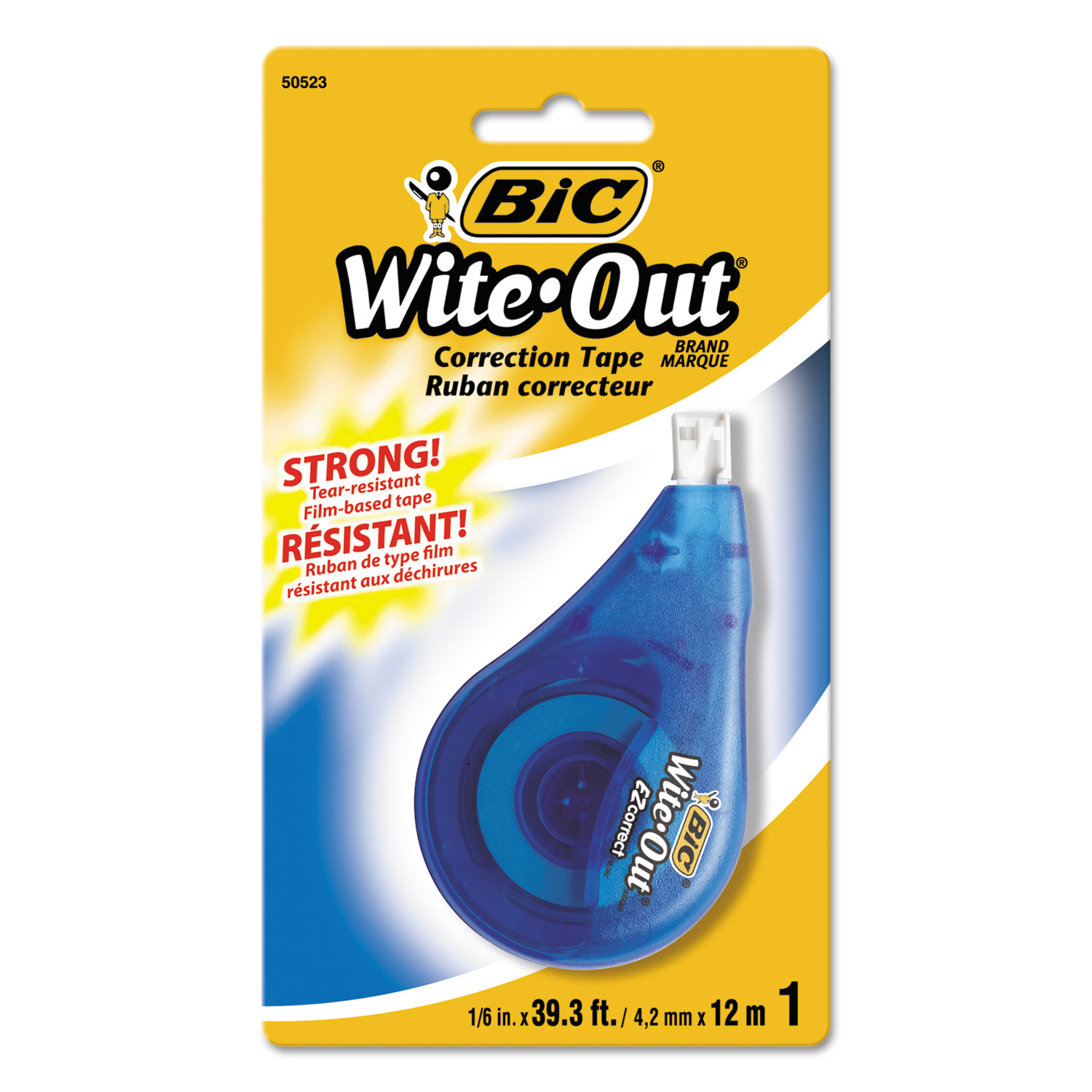  BIC WOTAPP11 WHI Wite-Out EZ Correct Correction Tape, Non-Refillable, 1/6 x 472 (BICWOTAPP11) 