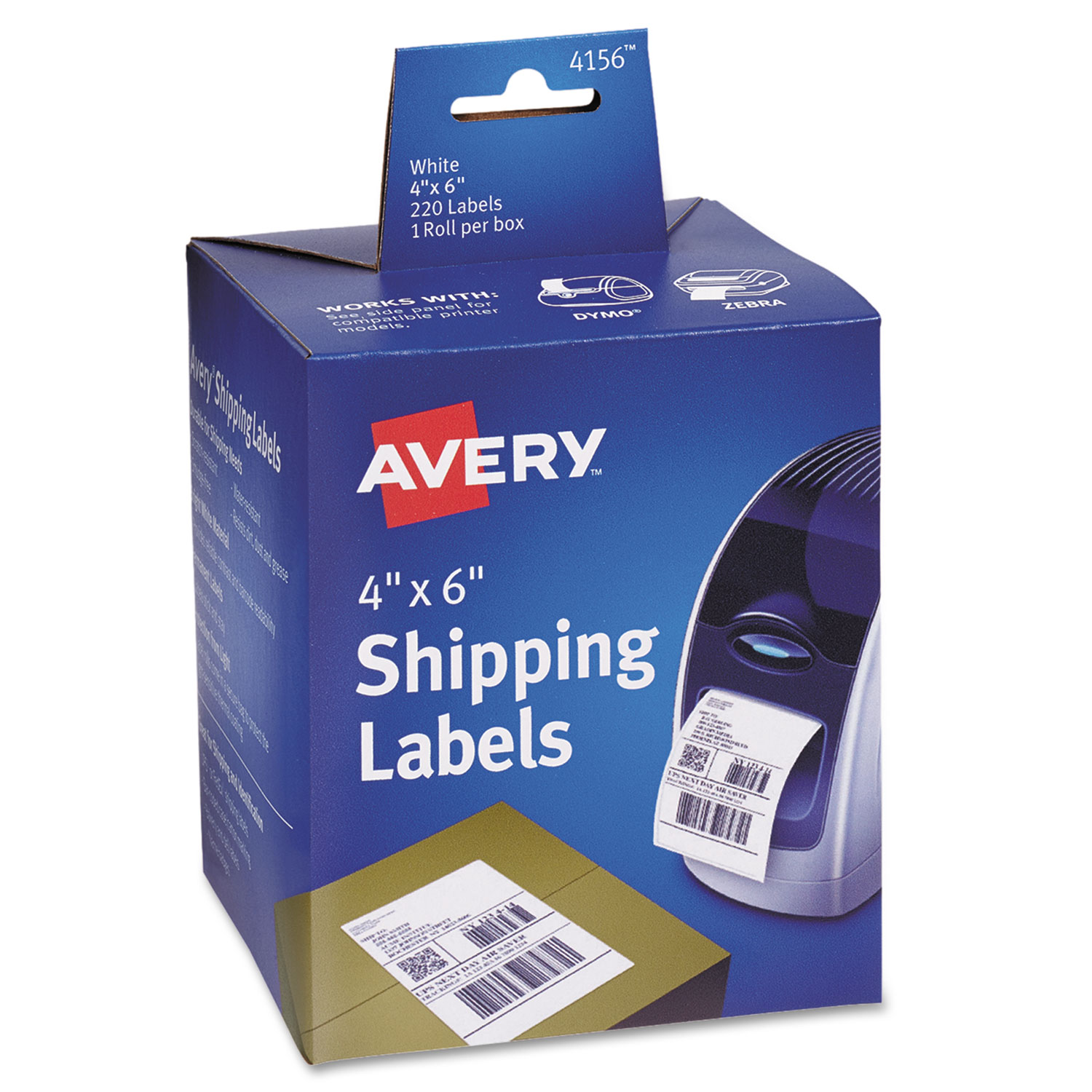  Avery 04156 Thermal Printer Labels, Thermal Printers, 4 x 6, White, 220/Roll (AVE4156) 