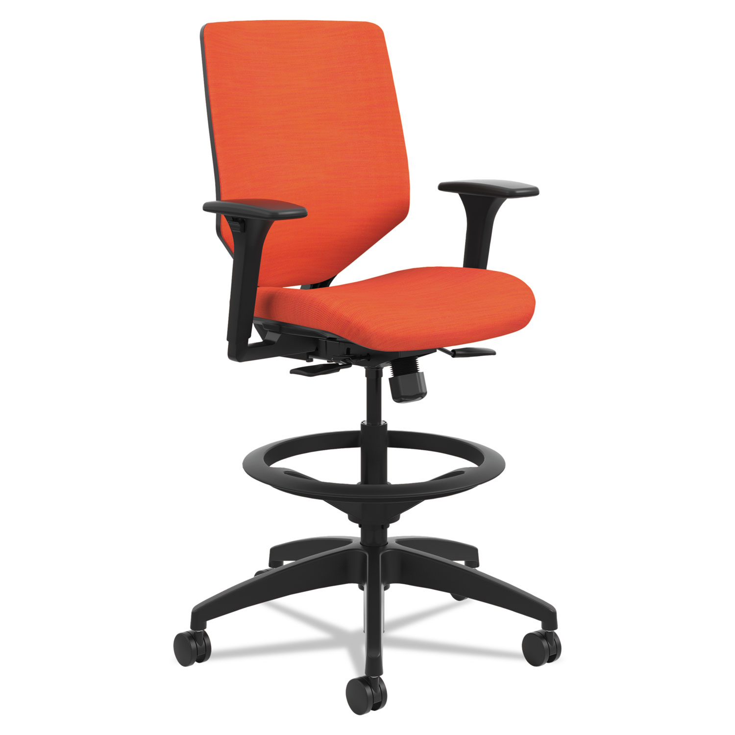  HON HONSVSU1ACLC46T Solve Series Upholstered Back Task Stool, Supports up to 300 lbs., Bittersweet Seat/Bittersweet Back, Black Base (HONSVSU1ACLC46T) 