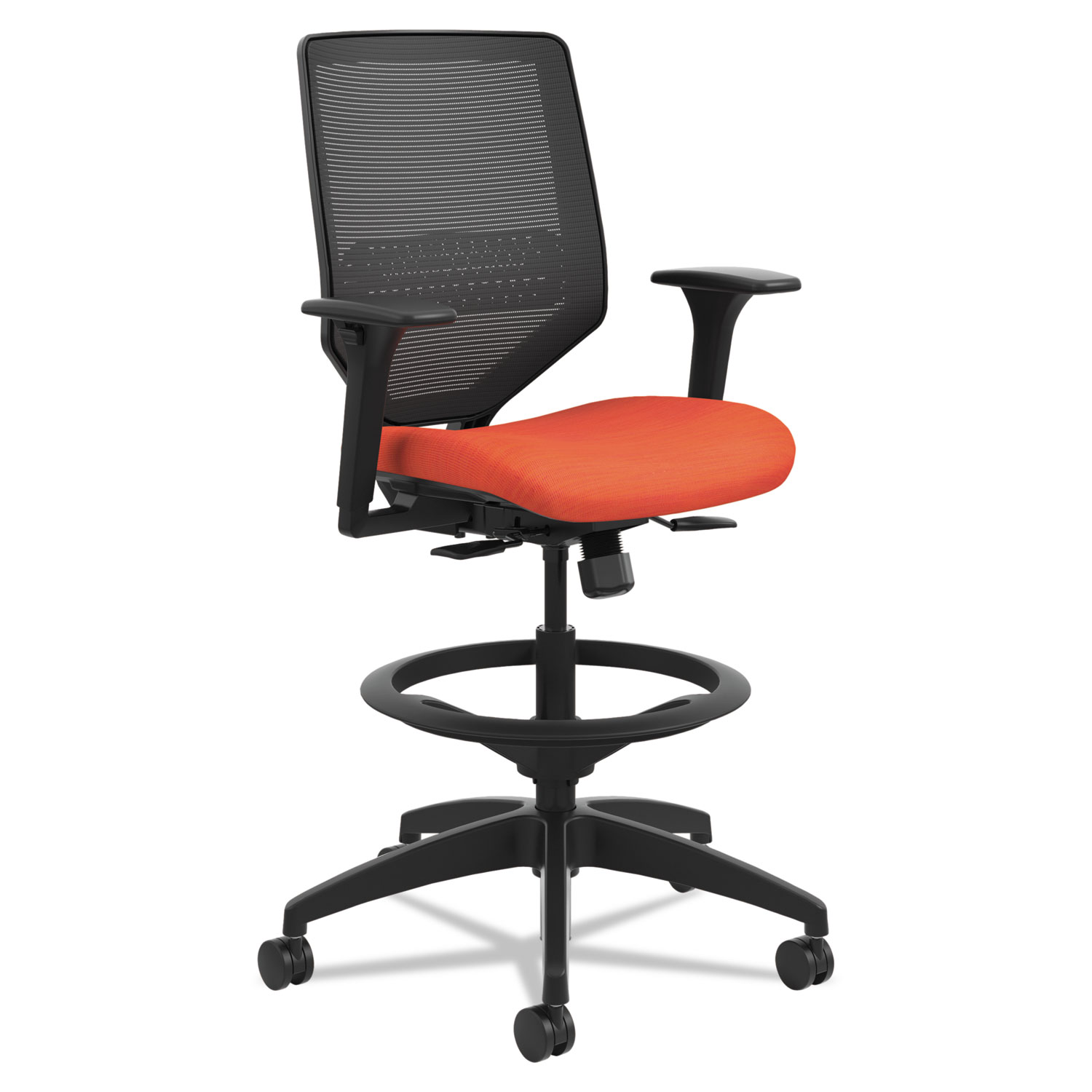  HON HONSVSM1ALC46T Solve Series Mesh Back Task Stool, Supports up to 300 lbs., Bittersweet Seat, Bittersweet Back, Black Base (HONSVSM1ALC46T) 