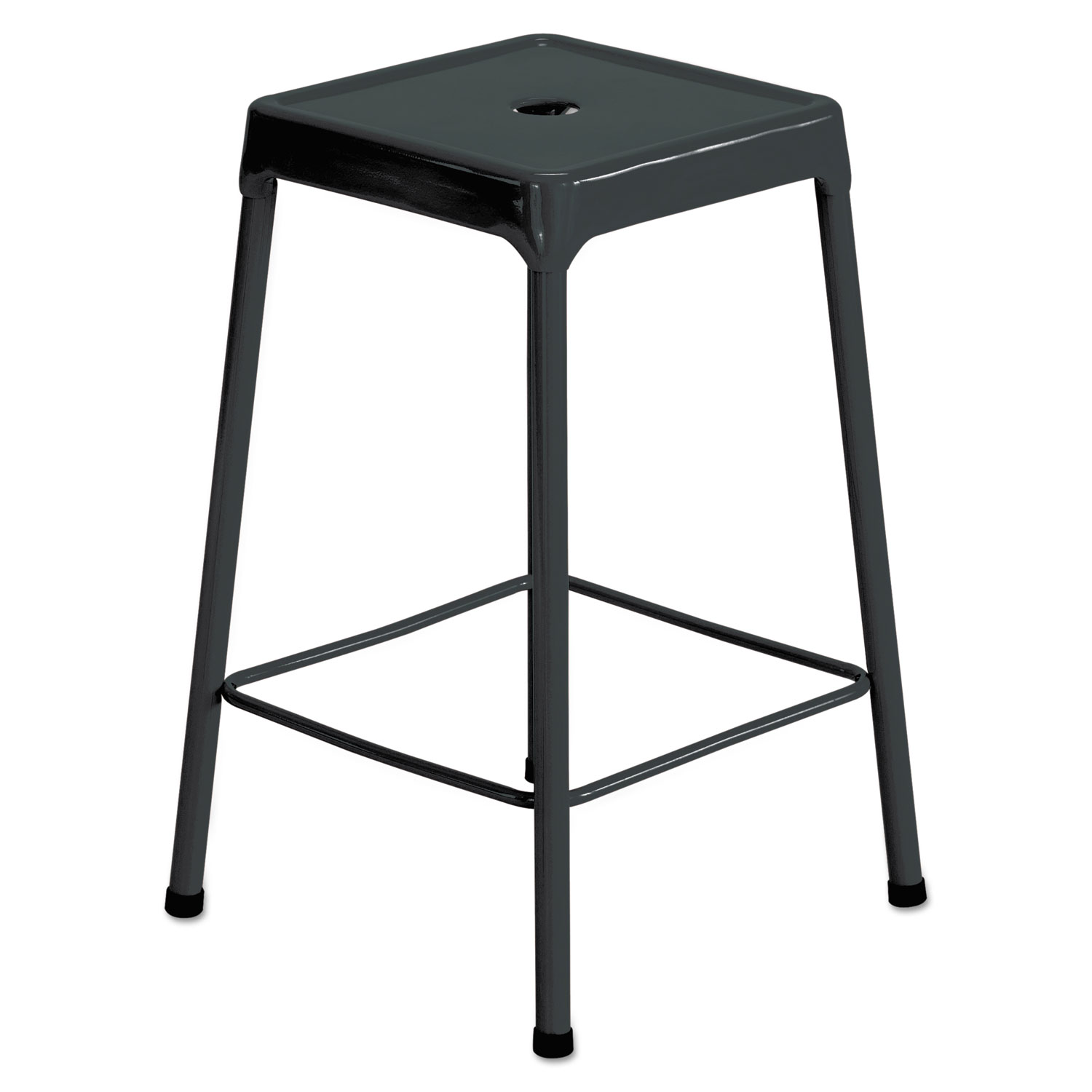  Safco 6605BL Counter-Height Steel Stool, 25 Seat Height, Supports up to 250 lbs., Black Seat/Black Back, Black Base (SAF6605BL) 