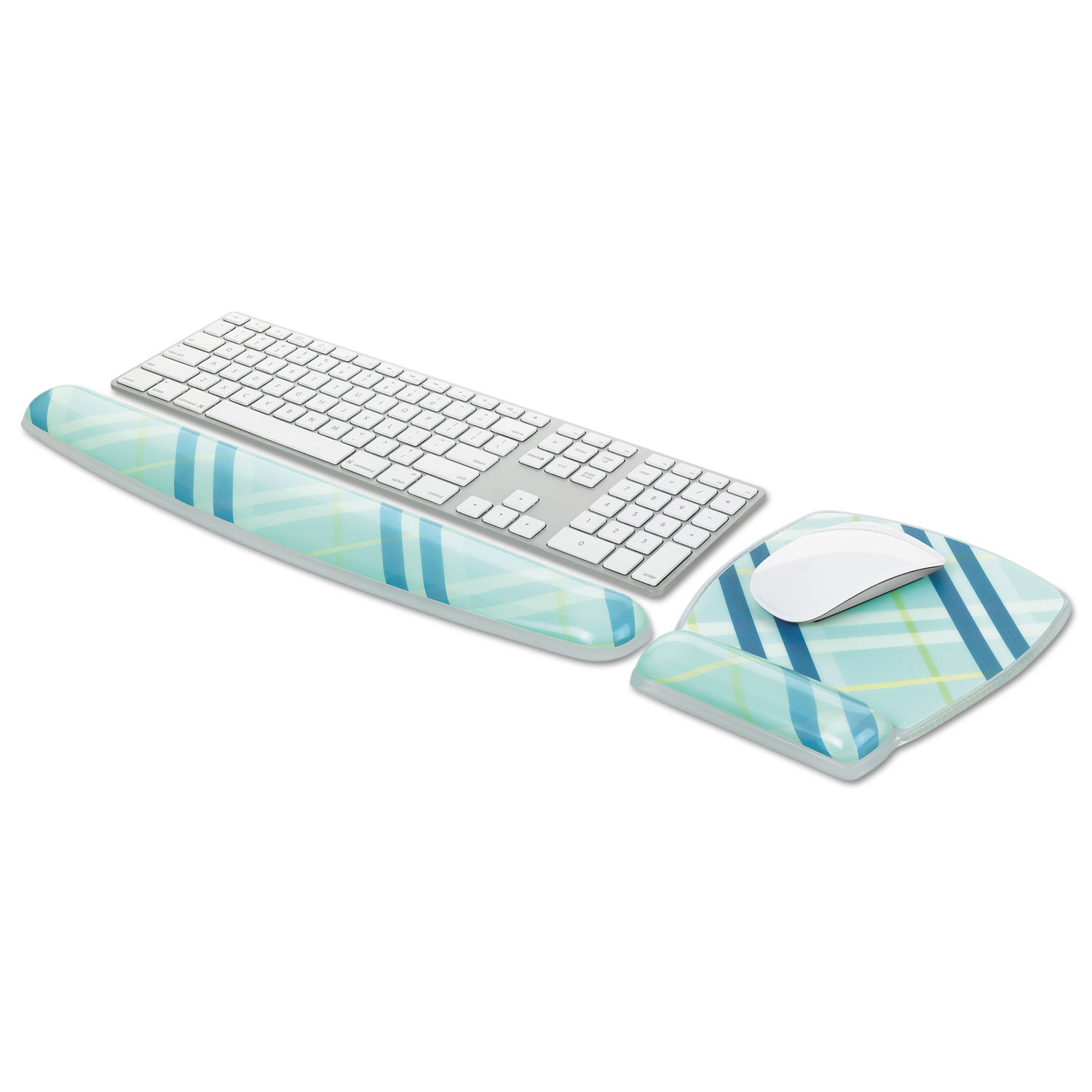Fun Design Clear Gel Keyboard Wrist Rest, 2 3/4 x 18, Plaid Design