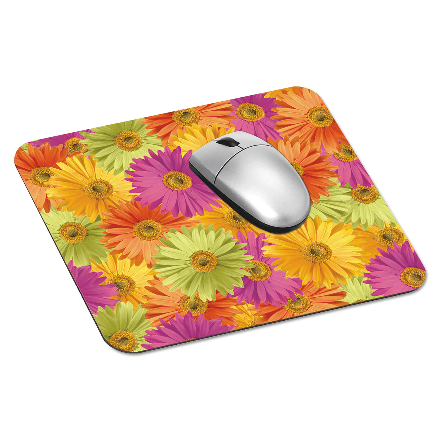 Mouse Pad with Precise Mousing Surface, 9 x 8 x 1/8, Daisy Design