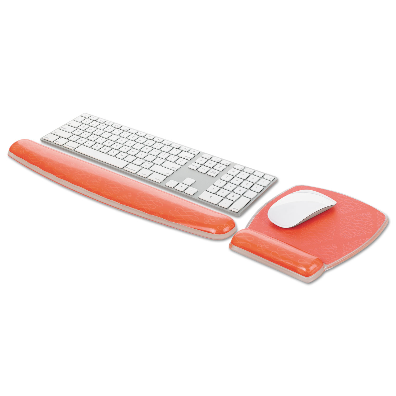 Fun Design Clear Gel Keyboard Wrist Rest, 2 3/4 x 18, Coral Design