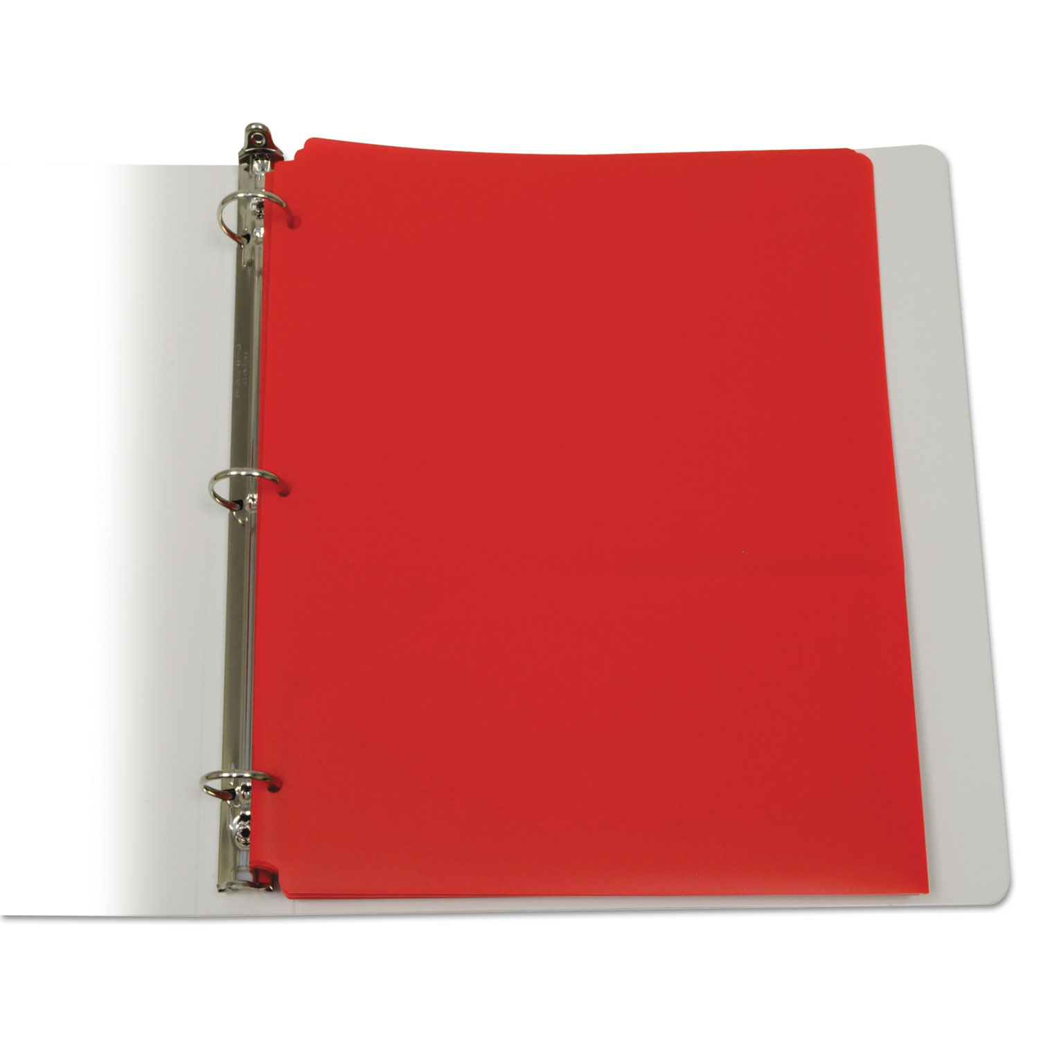 Two-Pocket Heavyweight Poly Portfolio Folder, 3-Hole Punch, Letter, Red, 25/Box