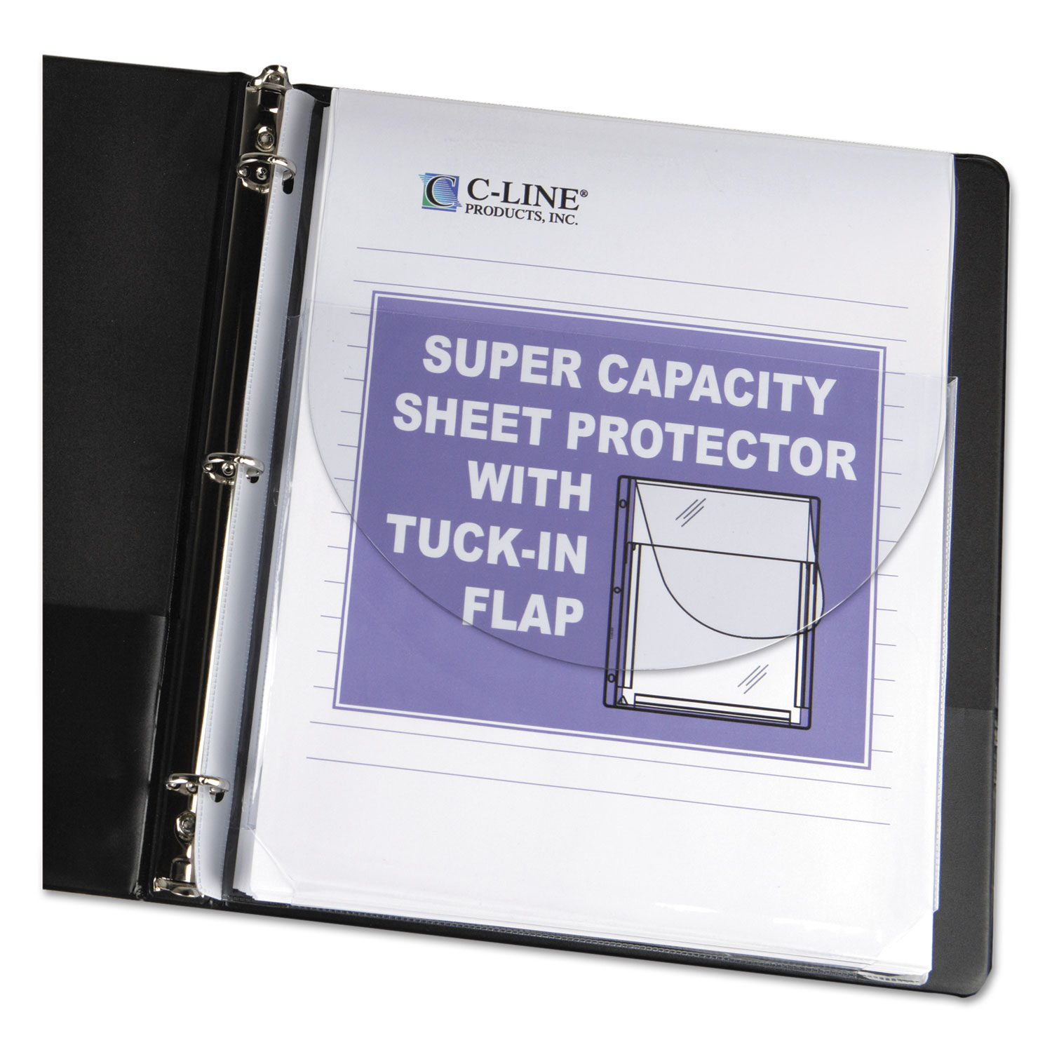  C-Line 61027 Super Capacity Sheet Protectors with Tuck-In Flap, 200, Letter Size, 10/Pack (CLI61027) 
