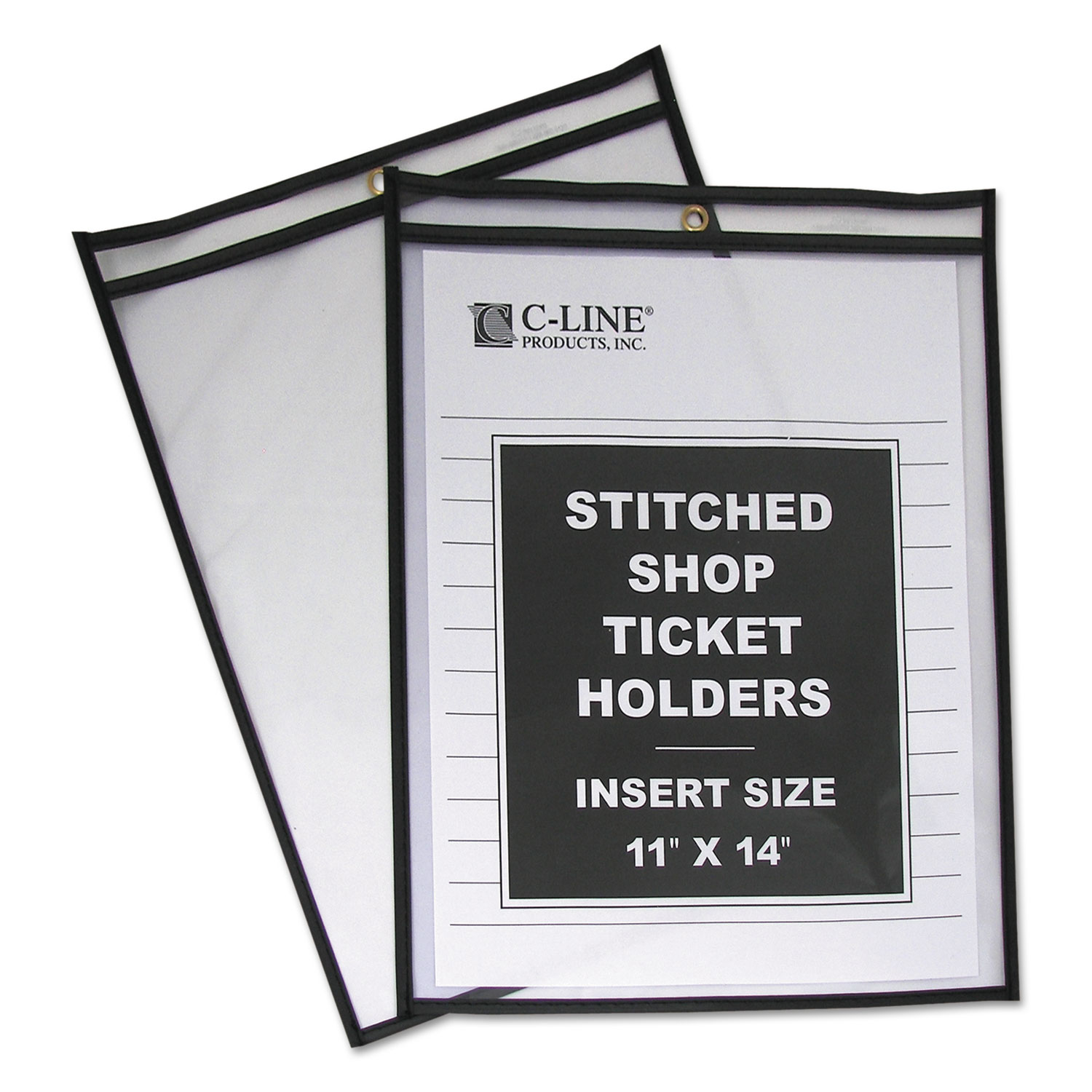  C-Line 46114 Shop Ticket Holders, Stitched, Both Sides Clear, 75 Sheets, 11 x 14, 25/Box (CLI46114) 