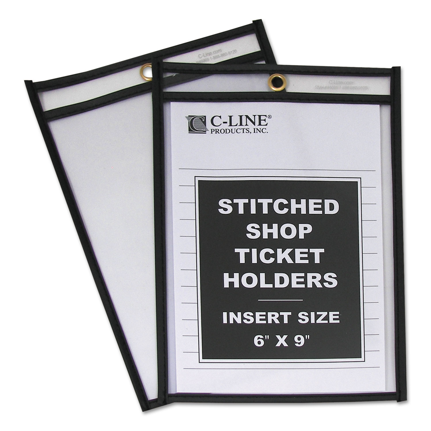  C-Line 46069 Shop Ticket Holders, Stitched, Both Sides Clear, 50 Sheets, 6 x 9, 25/Box (CLI46069) 