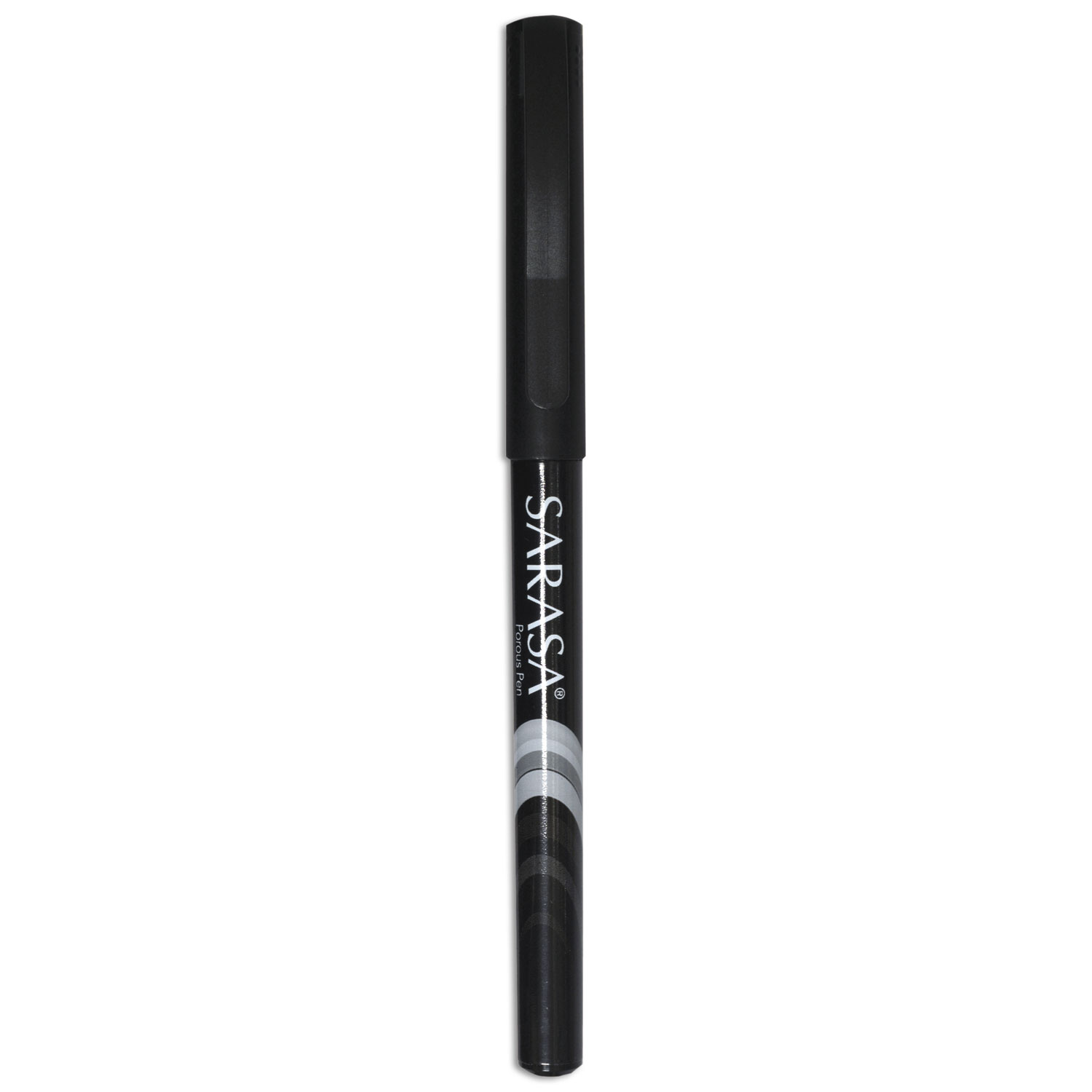Sarasa Stick Porous Point Pen, Fine 0.8mm, Black Ink/Barrel, Dozen
