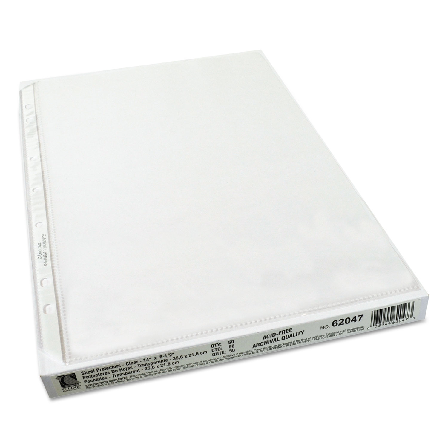 C-Line 11 x 8.5 in. Polypropylene Sheet & Letter Protectors - Clear