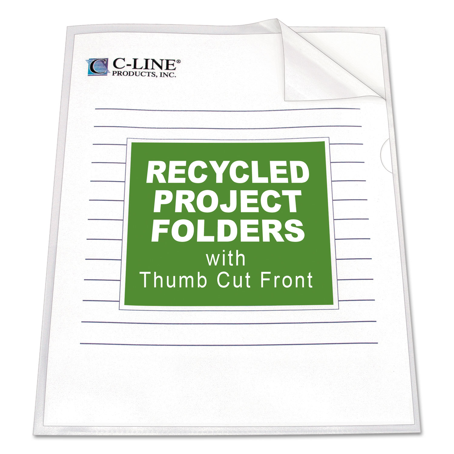  C-Line 62127 Poly Project Folders, Letter Size, Clear, 25/Box (CLI62127) 