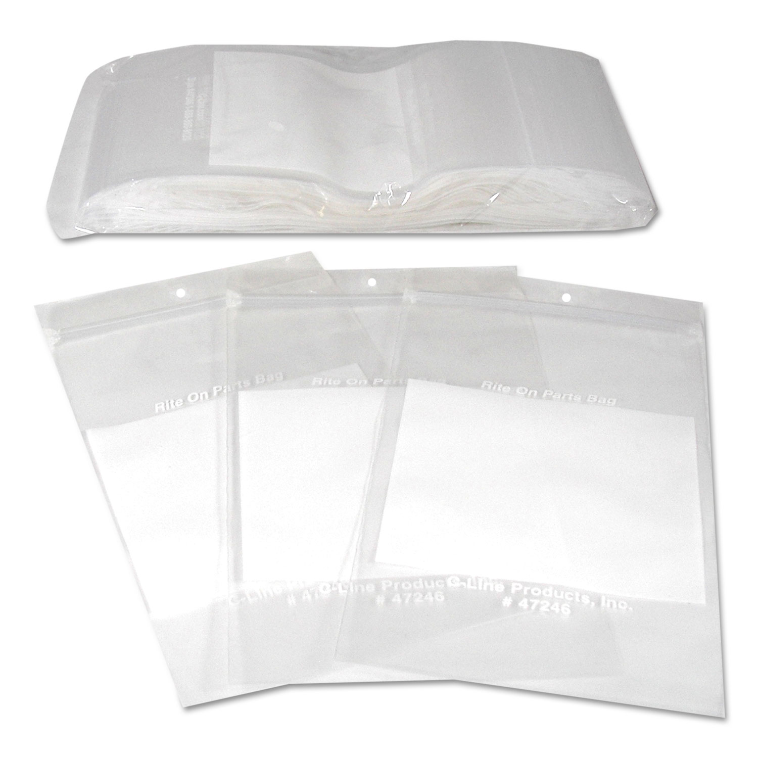 Write-On Recloseable Small Parts Bags, Poly, 2 Mil, 4 x 6, Clear, 1000/Carton