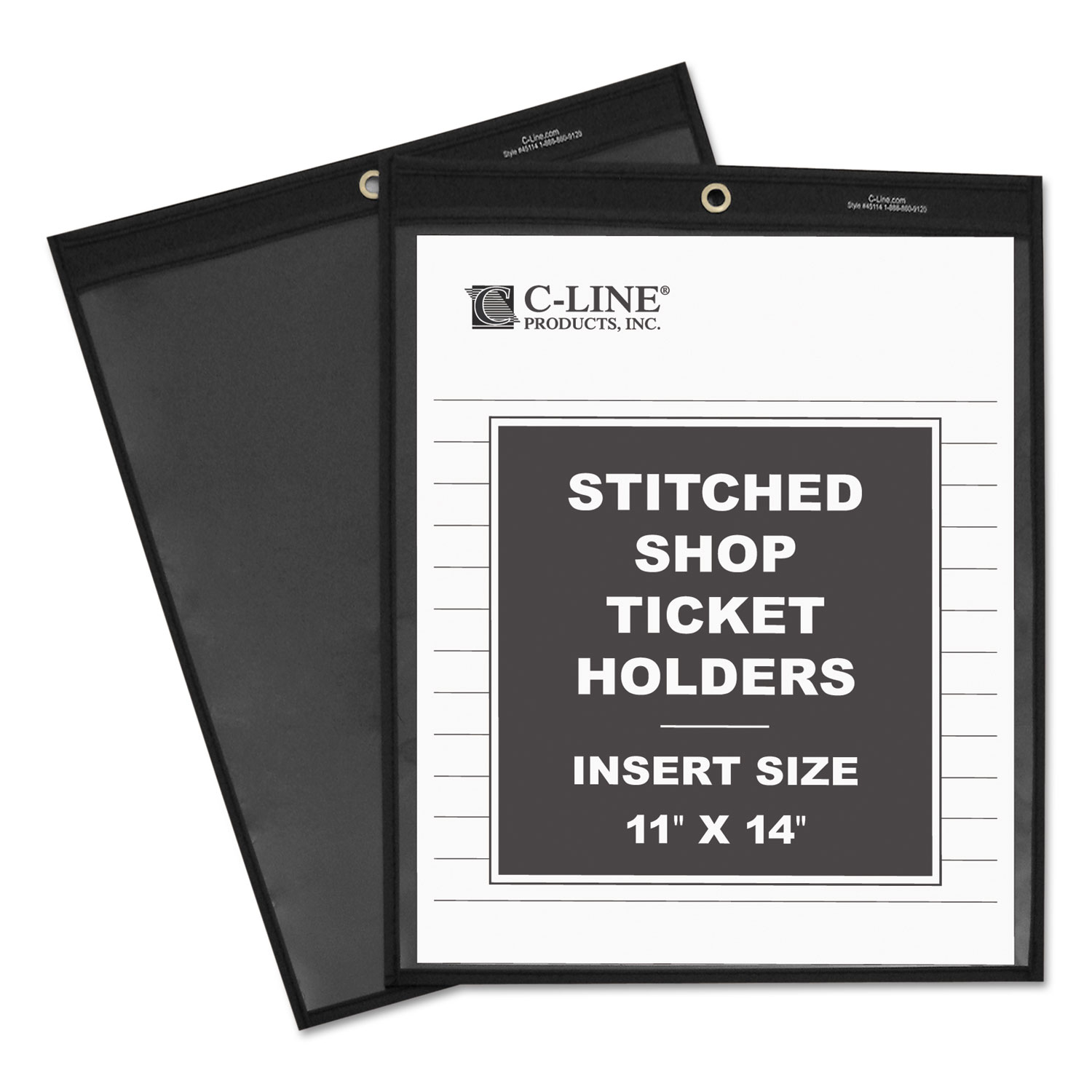  C-Line 45114 Shop Ticket Holders, Stitched, One Side Clear, 75 Sheets, 11 x 14, 25/BX (CLI45114) 