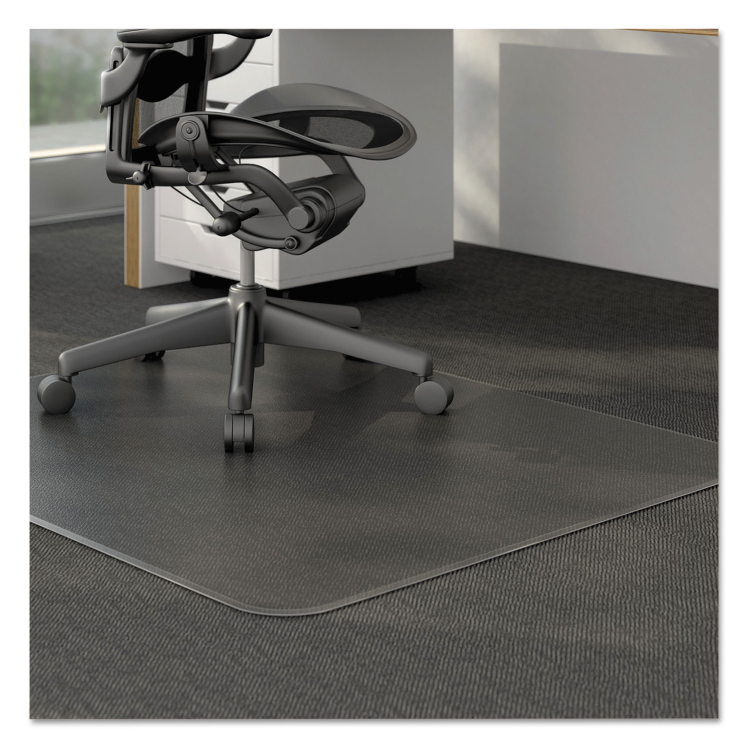  Alera CM12443FALEPL Moderate Use Studded Chair Mat for Low Pile Carpet, 46 x 60, Rectangular, Clear (ALEMAT4660CLPR) 