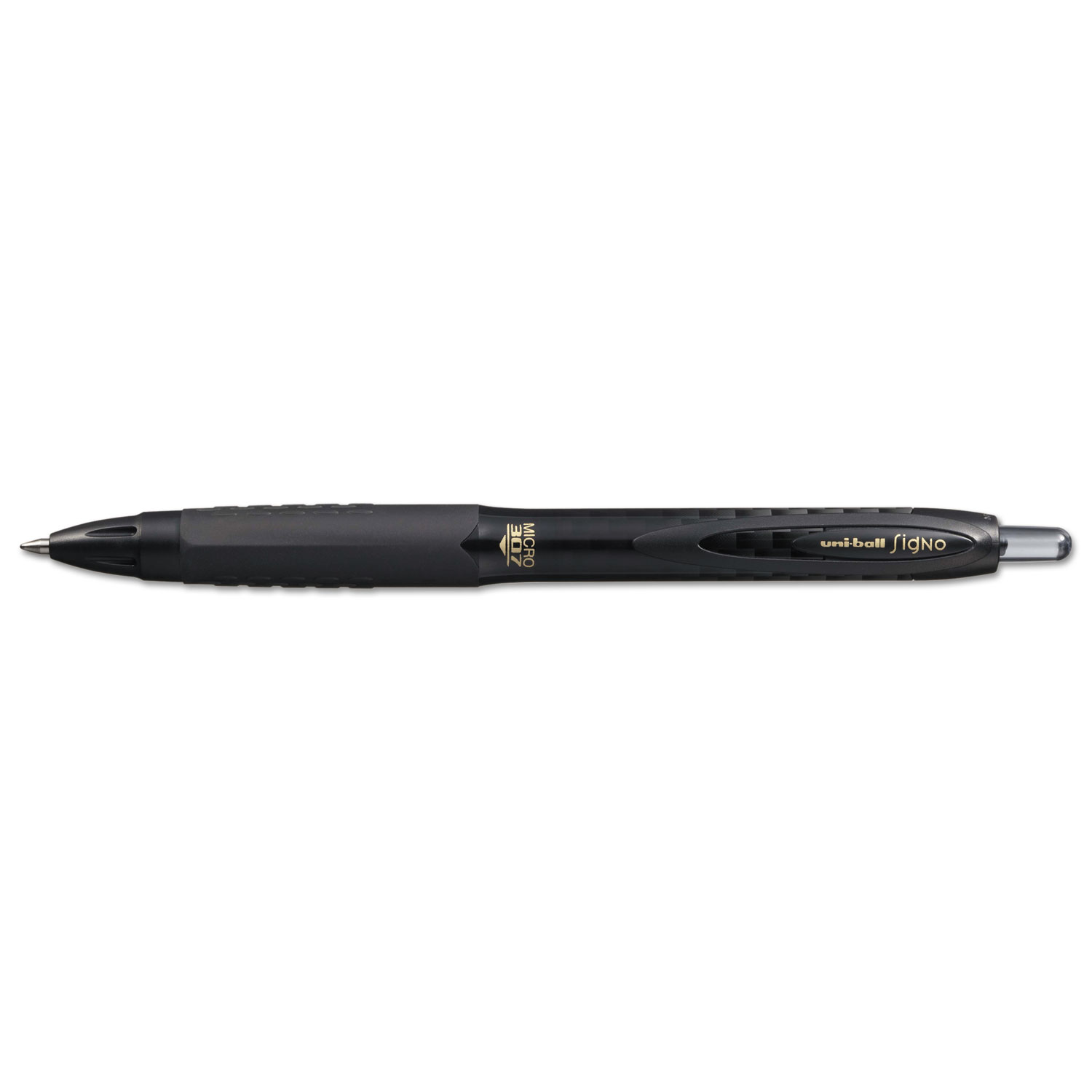 uni-ball 1947087 307 Retractable Gel Pen, Micro 0.5mm, Black Ink/Barrel, Dozen (UBC1947087) 