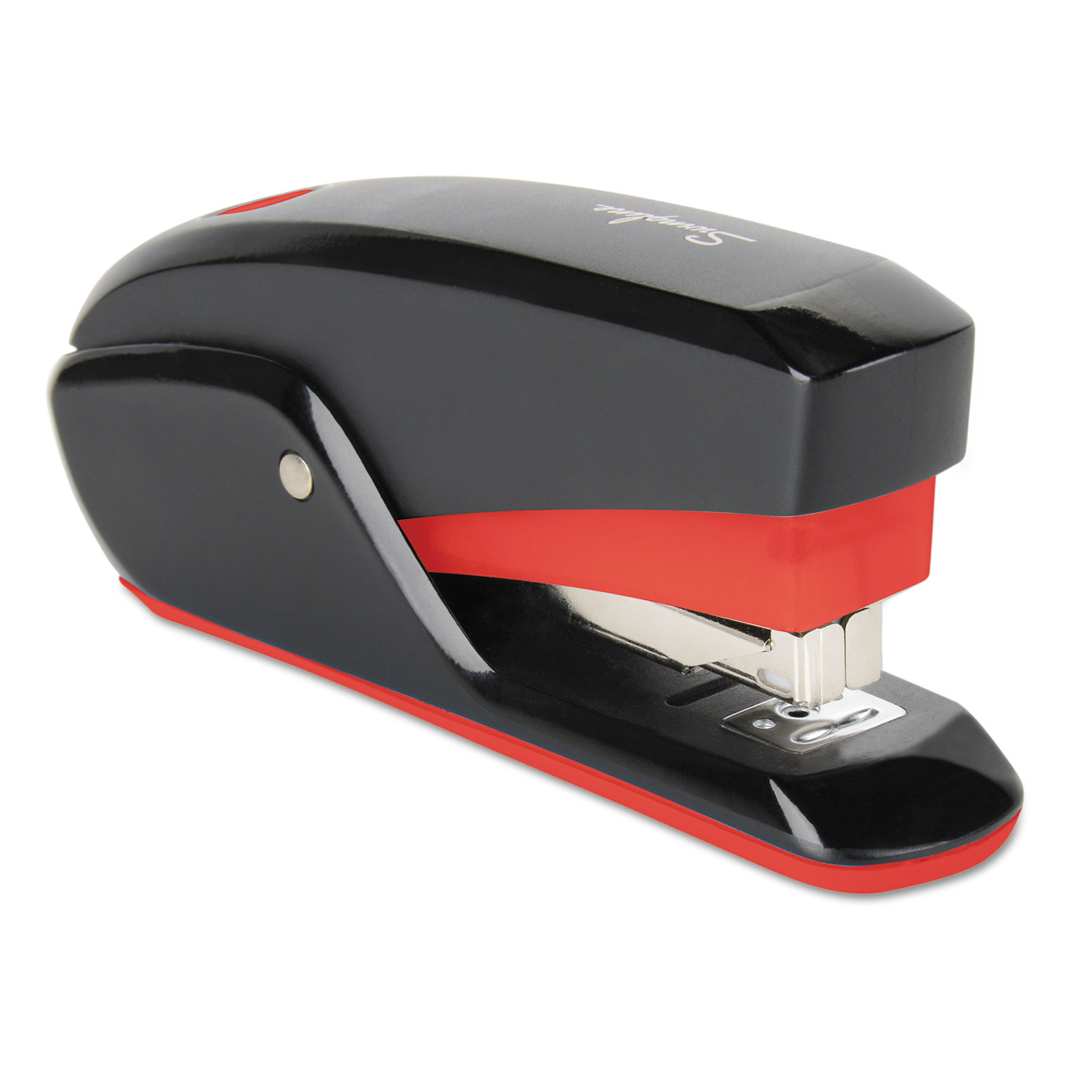 QuickTouch Reduced Effort Compact Stapler, 20-Sheet Capacity, Black/Red