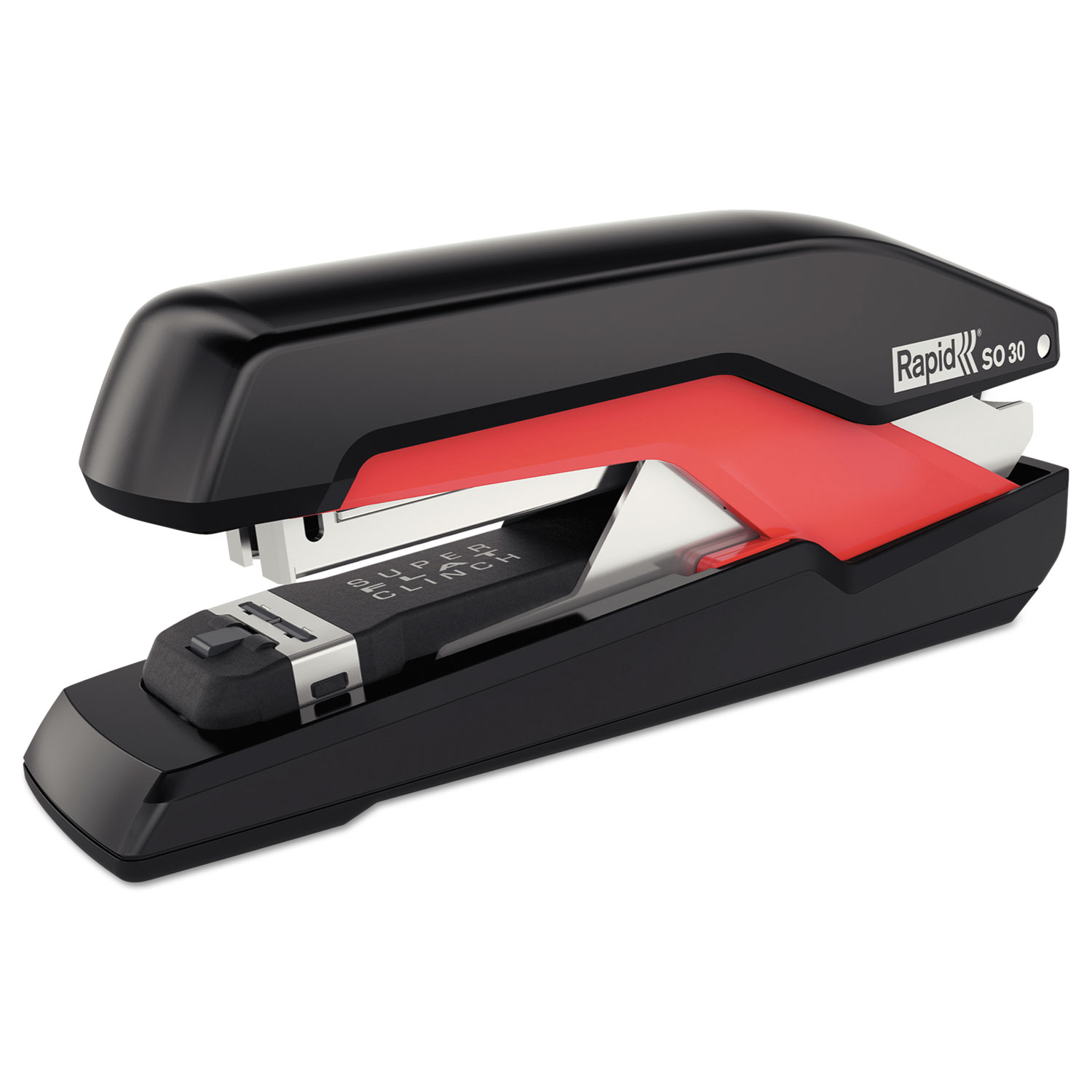 Supreme Omnipress SO30 Full Strip Stapler, 30-Sheet Capacity, Black/Red