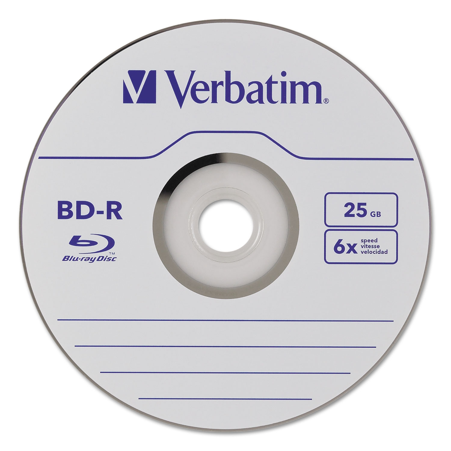 BD-R Blu-Ray Disc, 25GB, 6x, 25/Pk