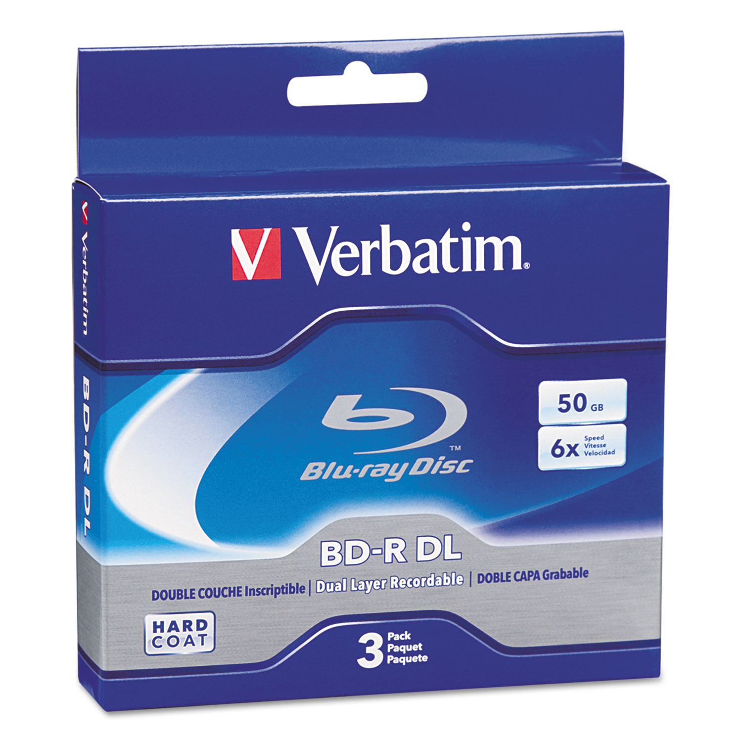  Verbatim 97237 Blu-Ray BD-R Dual-Layer, 50 GB, 3/Pk (VER97237) 