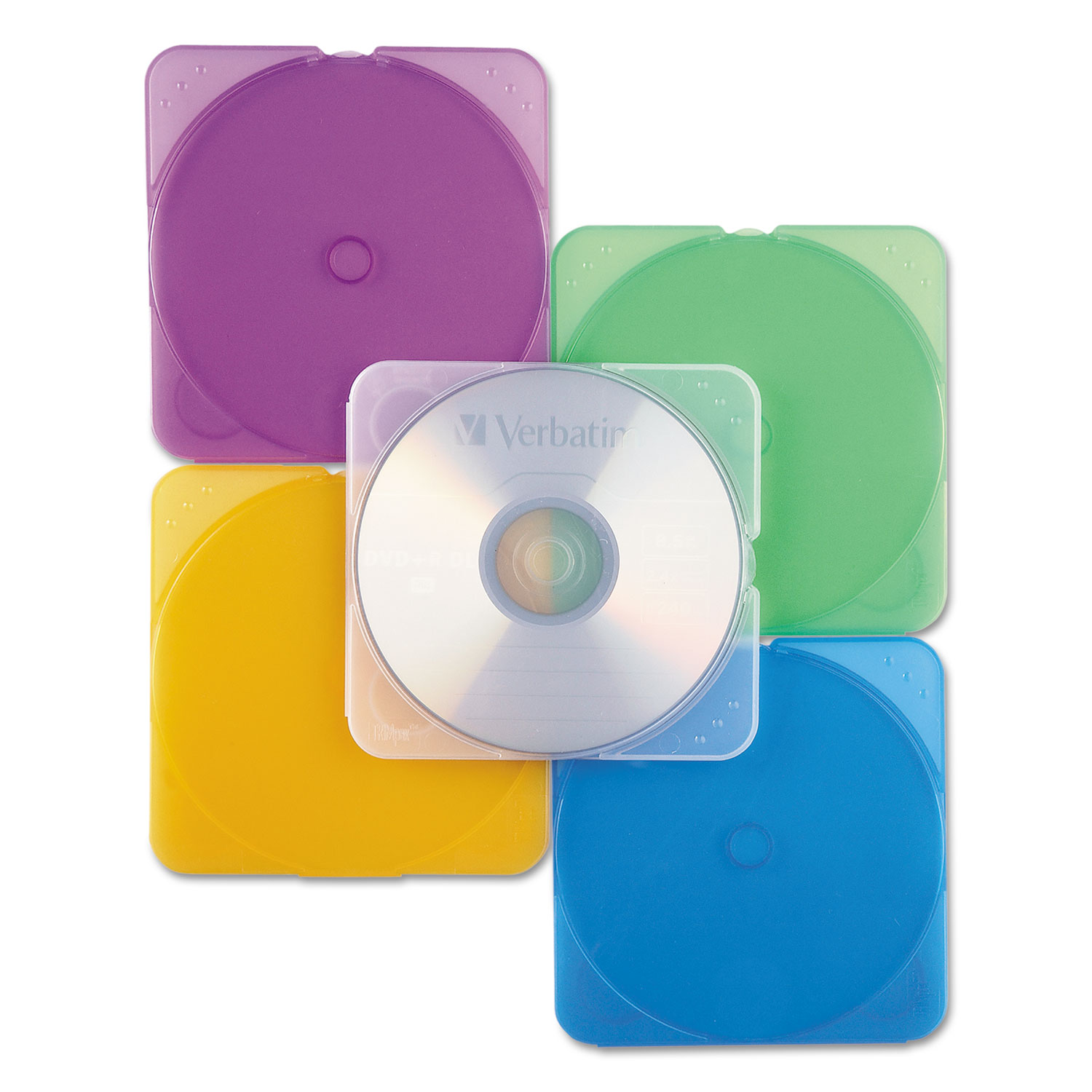  Verbatim 93804 TRIMpak CD/DVD Case, Assorted Colors, 10/Pack (VER93804) 