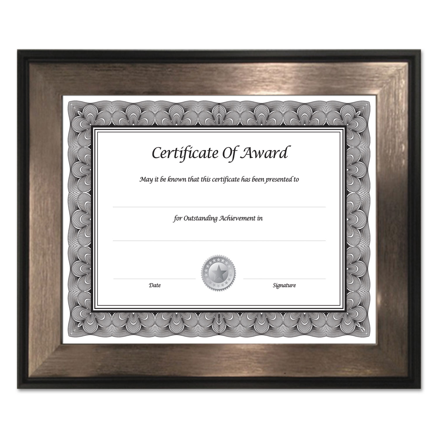  NuDell 15151 Director Series Document and Photo Frame, 8 1/2 x 11, Black/Pewter Frame (NUD15151) 