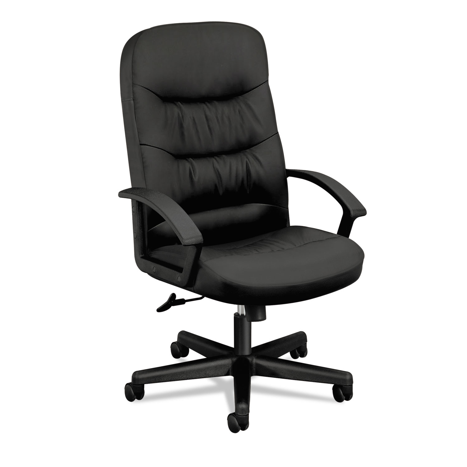 VL641 Series Leather High-Back Swivel/Tilt Chair, 25 3/4w x 28 1/2d x 47h, Black