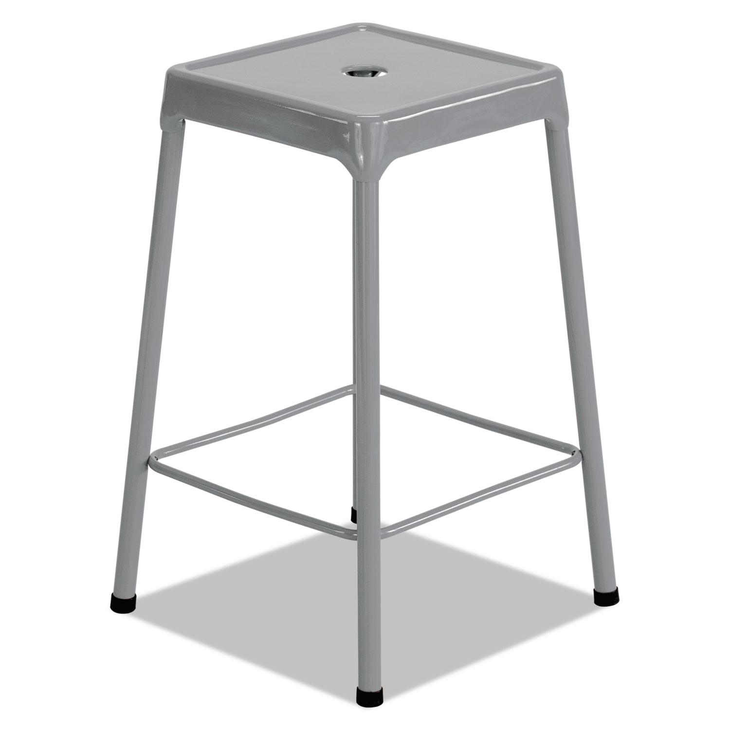 Counter-Height Steel Stool, Silver