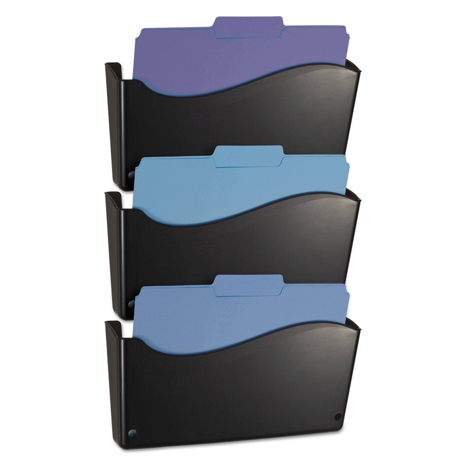  Officemate OIC22382 2200 Series Wall File System, Letter, Black, 3/Pack (OIC22382) 