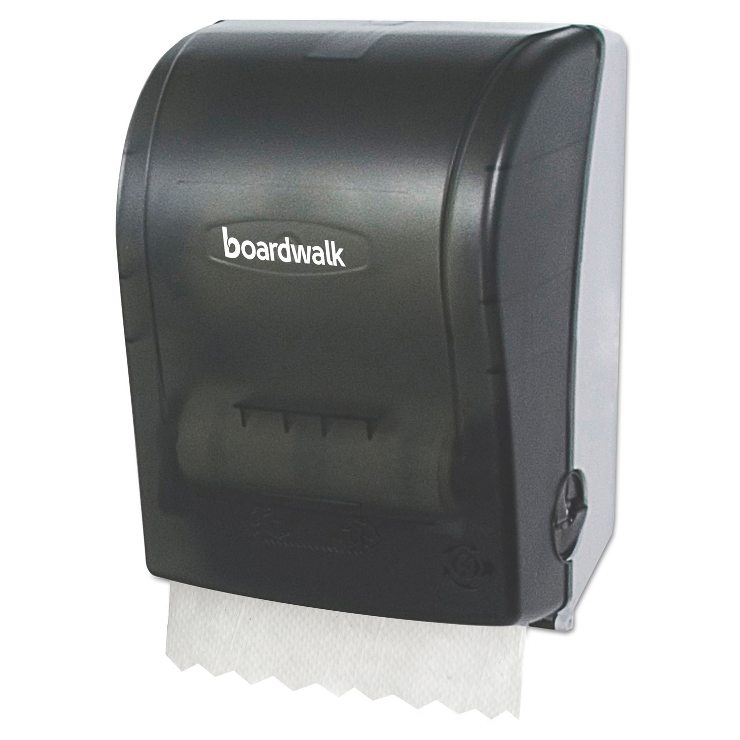 Hands Free Mechanical Towel Dispenser, 9 3/4 x 16 7/8 x 12 3/8, Smoke Black