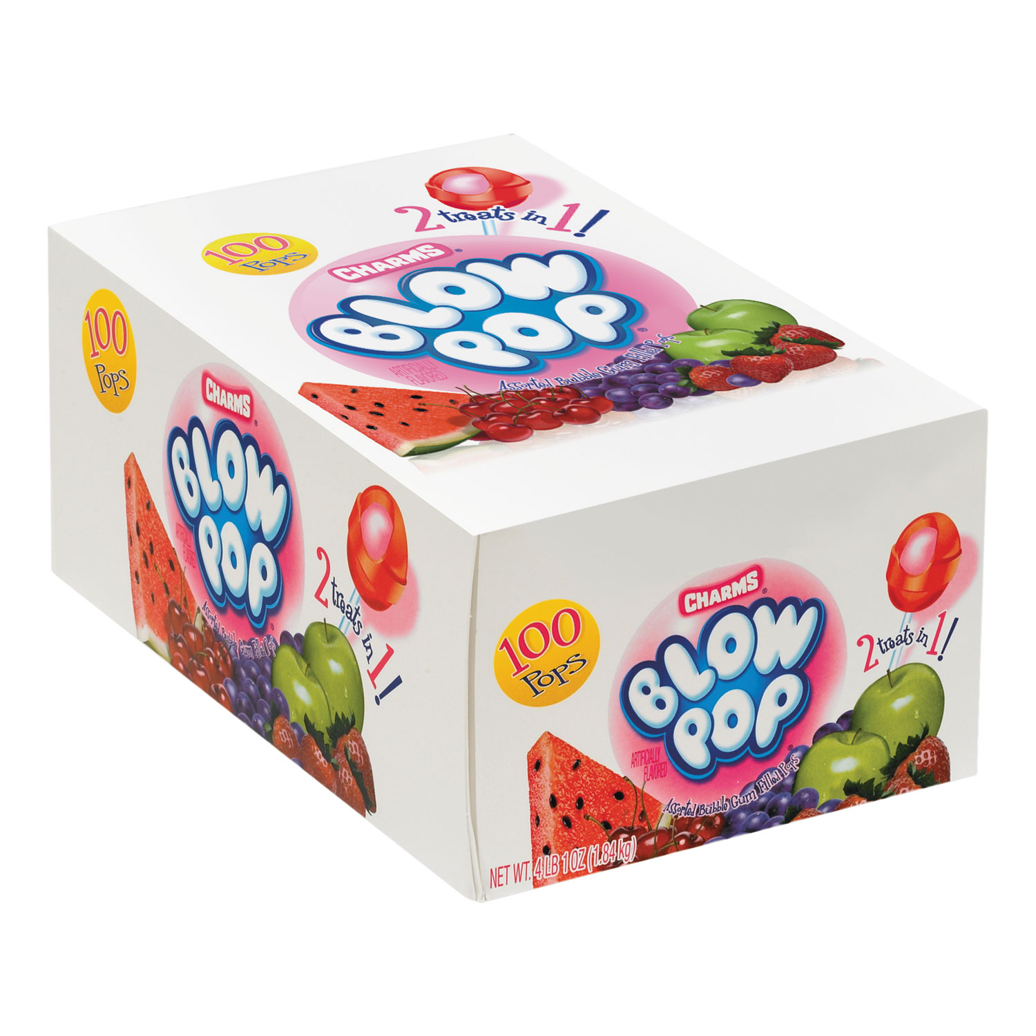 Blow Pops, 0.8 oz, Assorted Fruity Flavors, 100/Box
