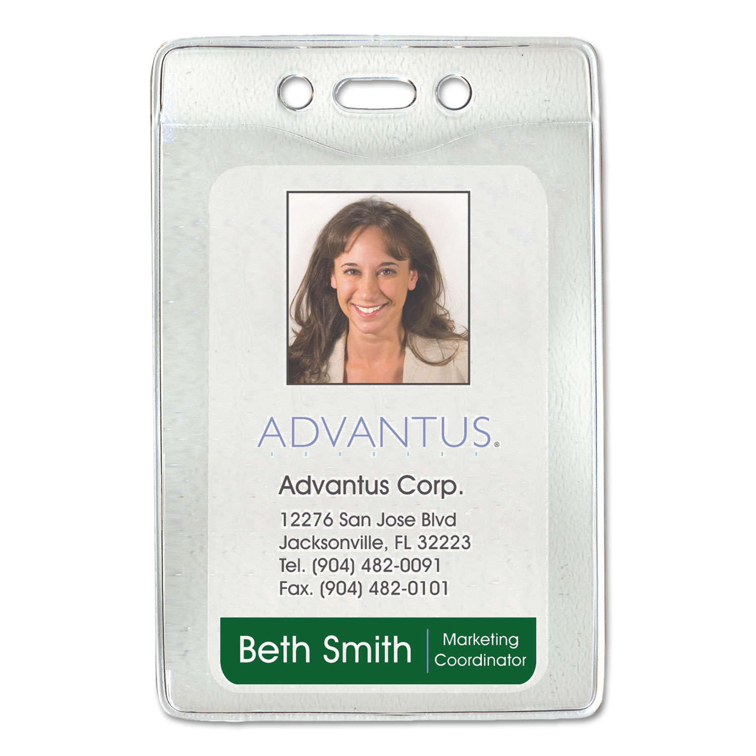 Security ID Badge Holder, Vertical, 3 3/8w x 4 1/4h, Clear, 50/Box