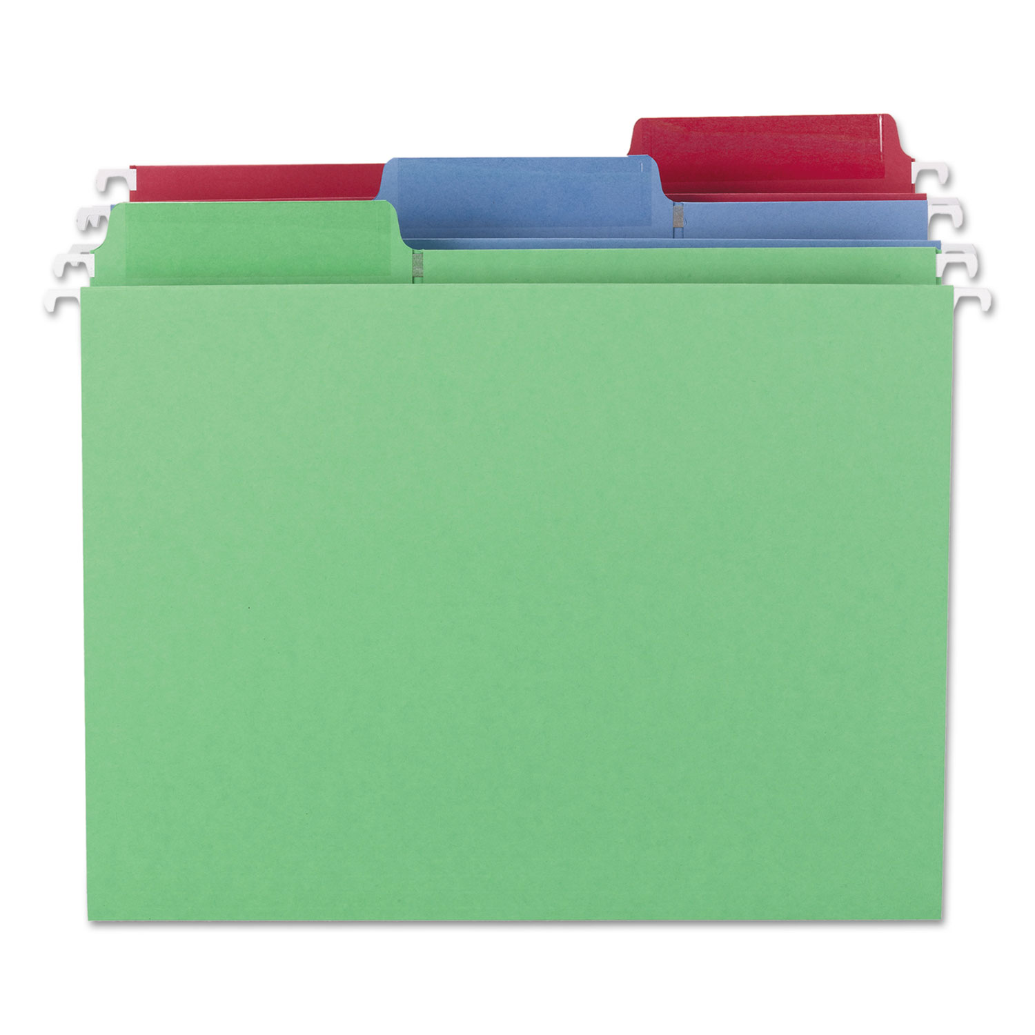 Assorted Primary Colors 18 per Box Smead Erasable FasTab Hanging File Folder 64031 Letter Size 1/3-Cut Built-in Tab Primary Color Assortment 