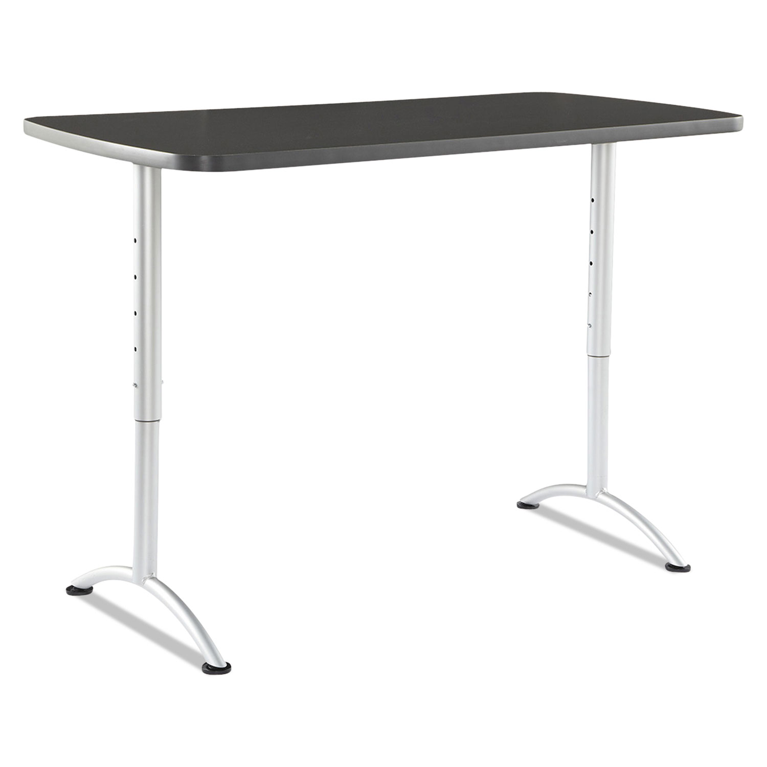  Iceberg 69317 ARC Sit-to-Stand Tables, Rectangular Top, 60w x 30d x 30-42h, Graphite/Silver (ICE69317) 