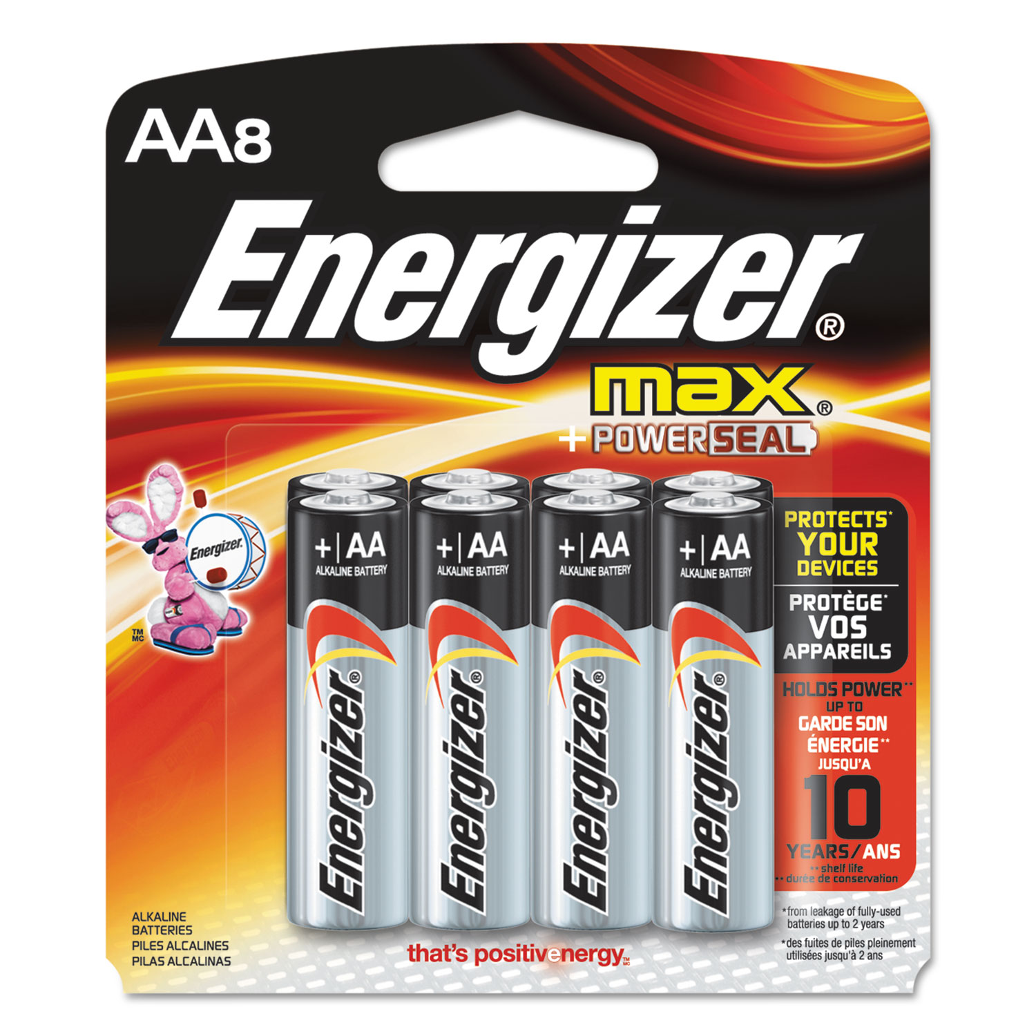 MAX Alkaline Batteries, AA, 8 Batteries/Pack