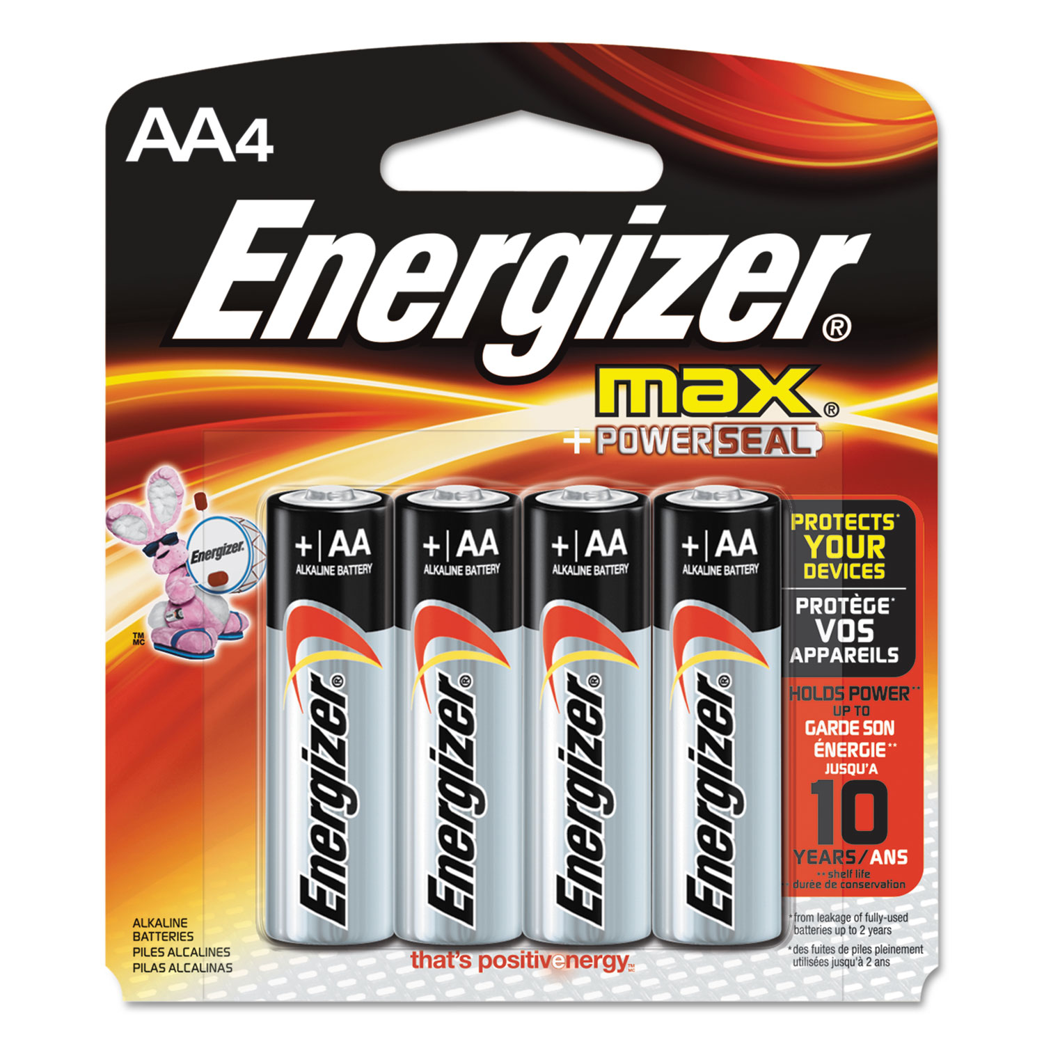 MAX Alkaline Batteries, AA, 4 Batteries/Pack