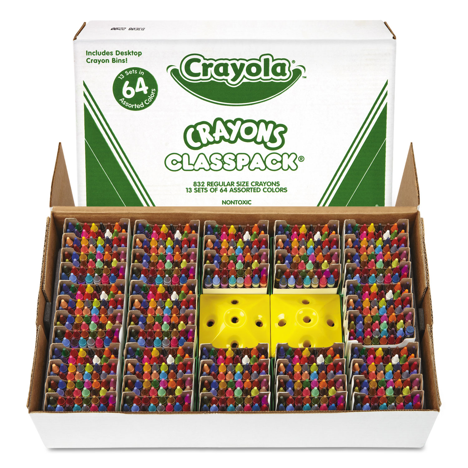  Crayola 528019 Classpack Regular Crayons, Assorted, 13 Caddies, 832/Box (CYO528019) 