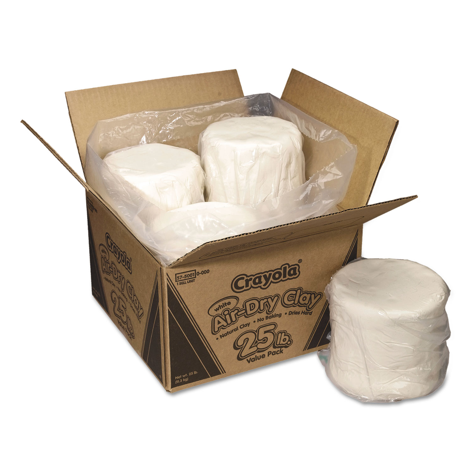  Crayola 575001 Air-Dry Clay, White, 25lb Box (CYO575001) 