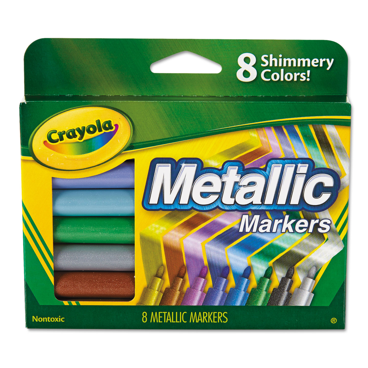  Crayola 588628 Metallic Markers, Medium Bullet Tip, Assorted Colors, 8/Set (CYO588628) 