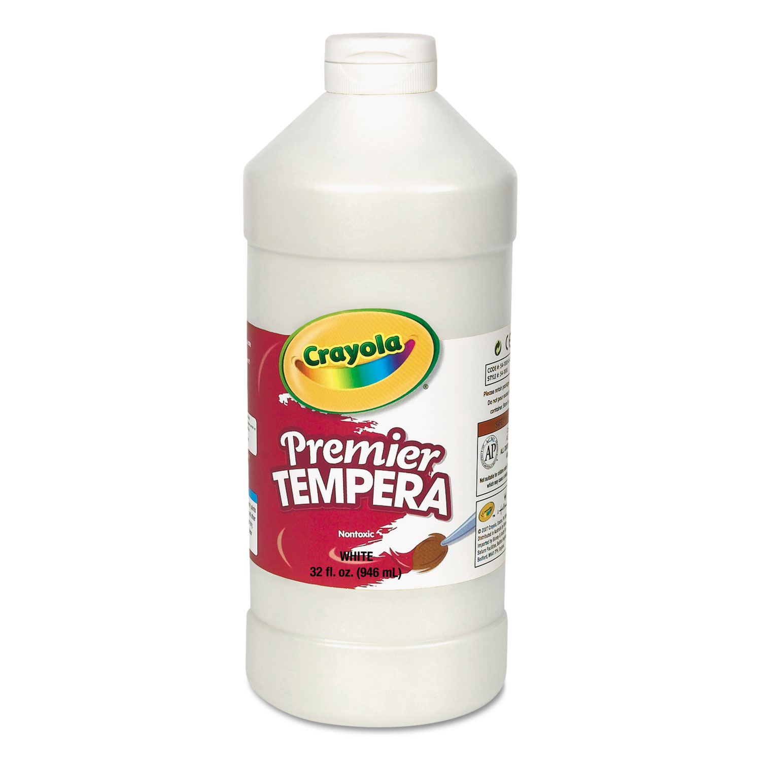  Crayola 54-1232-053 Premier Tempera Paint, White, 32 oz (CYO541232053) 