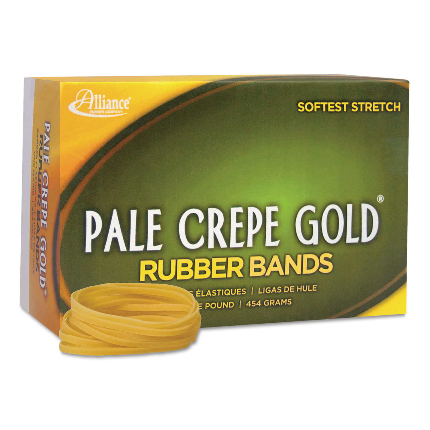 Pale Crepe Gold Rubber Bands, Sz. 32, 3 x 1/8, 1lb Box
