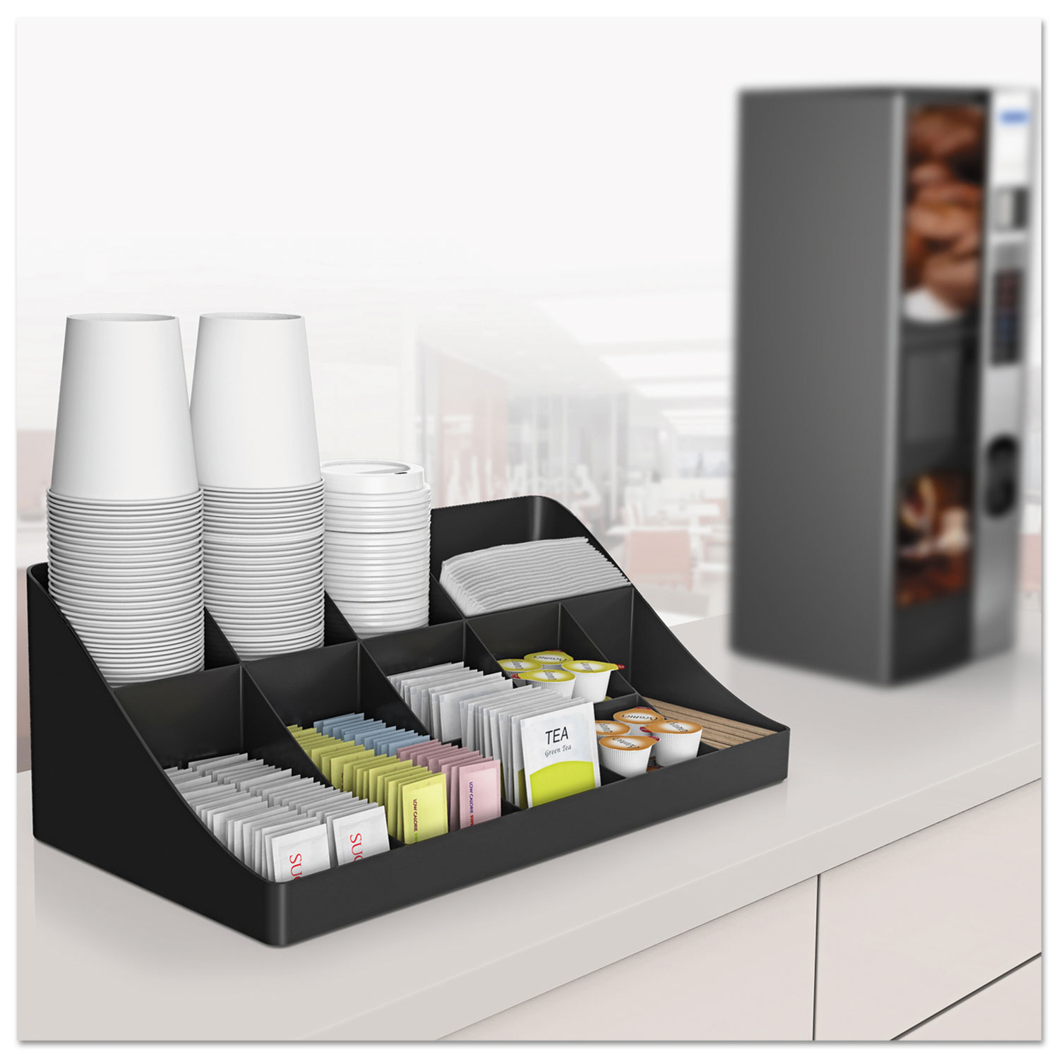 Coffee Condiment Caddy Organizer, 10 Compartments, 5.4 x 11 x 12.6
