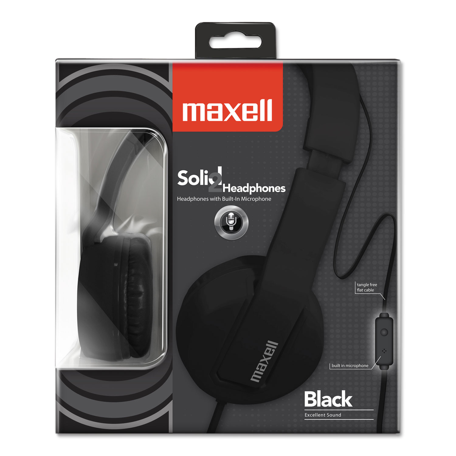 Maxell 290103 Solids Headphones, Black (MAX290103) 