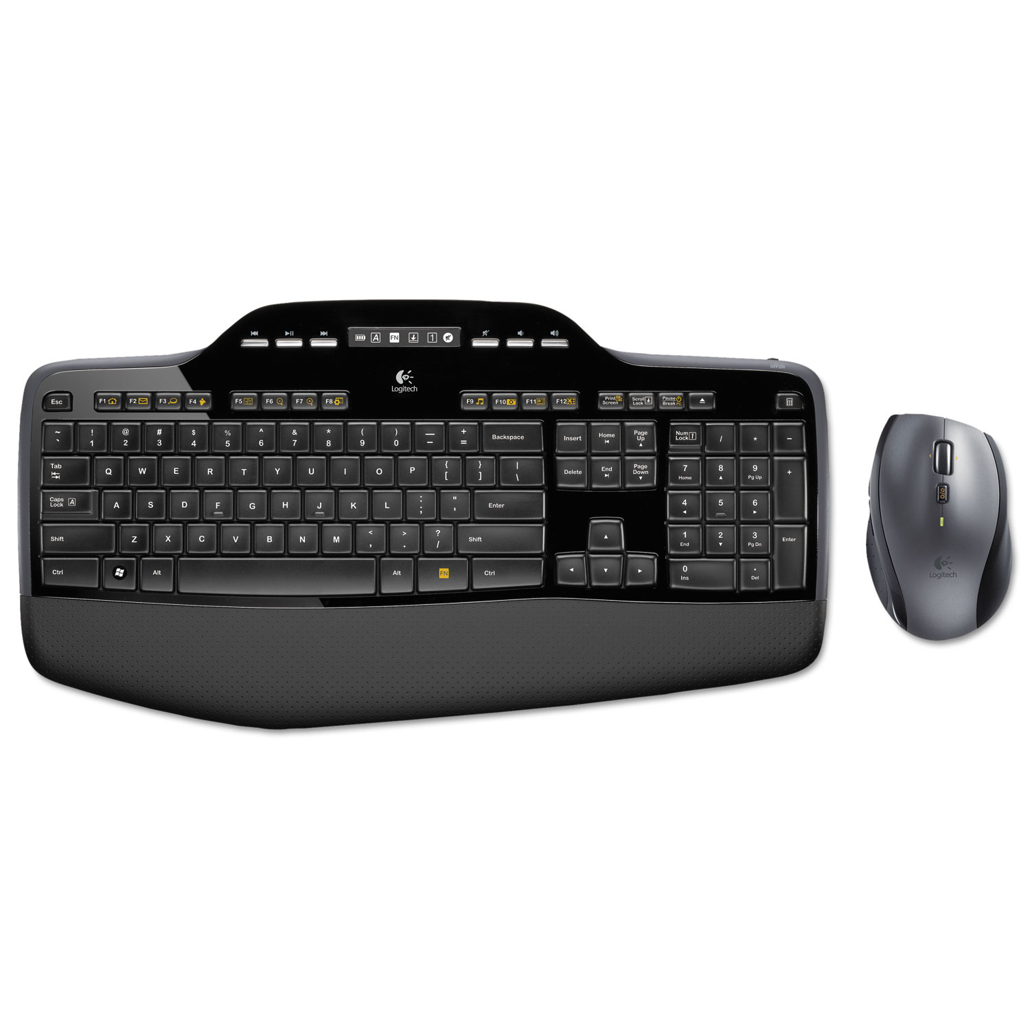 MK710 Wireless Desktop Set, Keyboard/Mouse, USB, Black